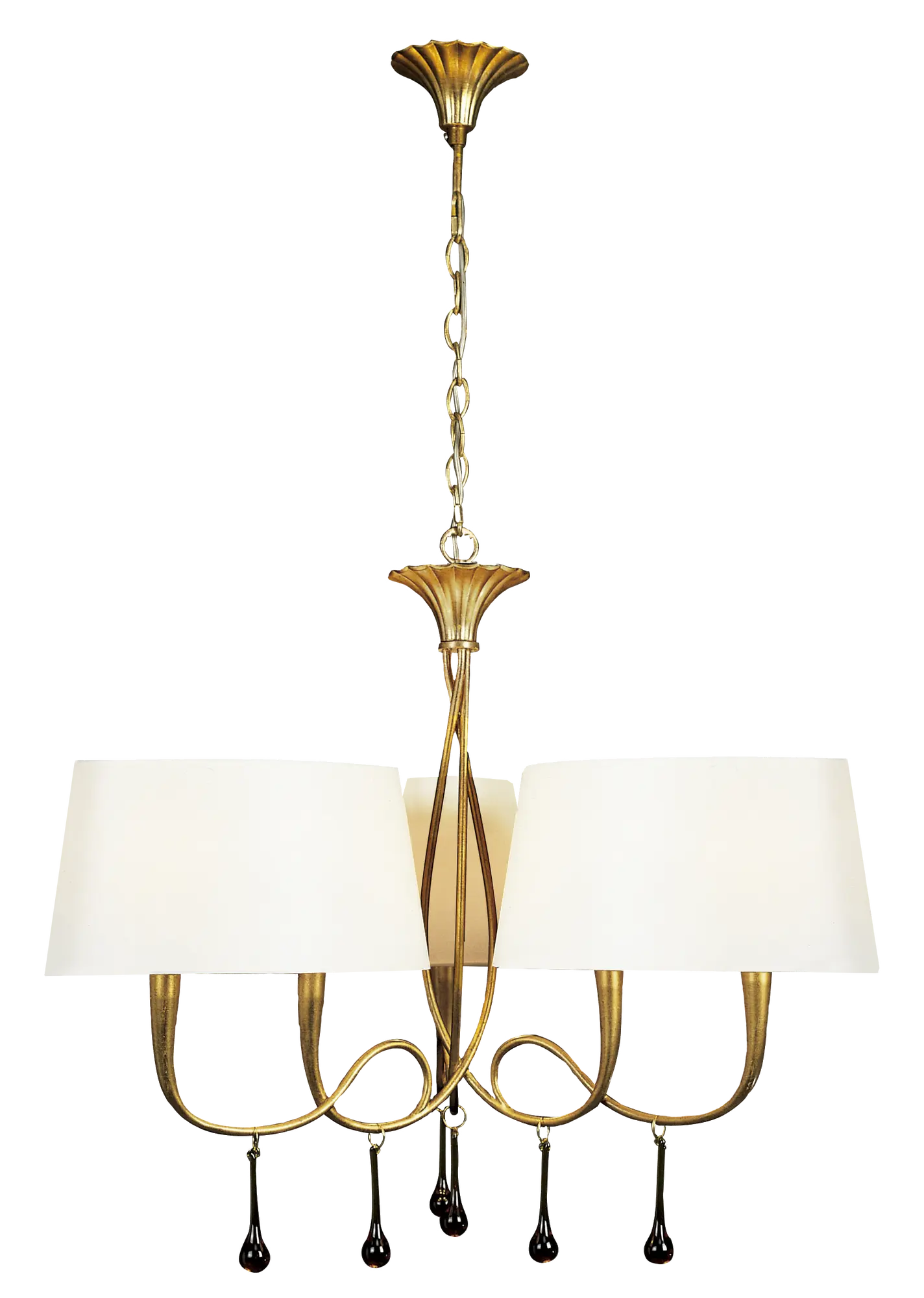 Lámpara de techo paola 6 luces e14 77 cm dorado
