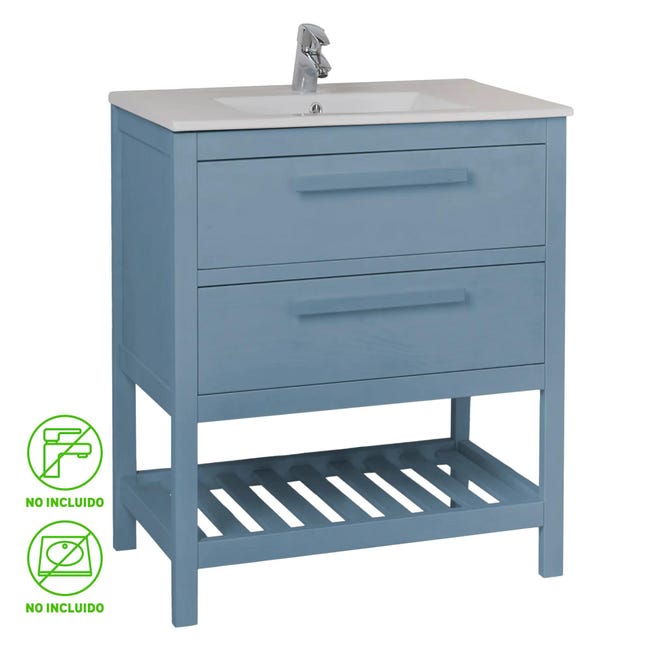 Anotar Garantizar Anticuado Mueble de baño Amazonia azul 60 x 45 cm | Leroy Merlin