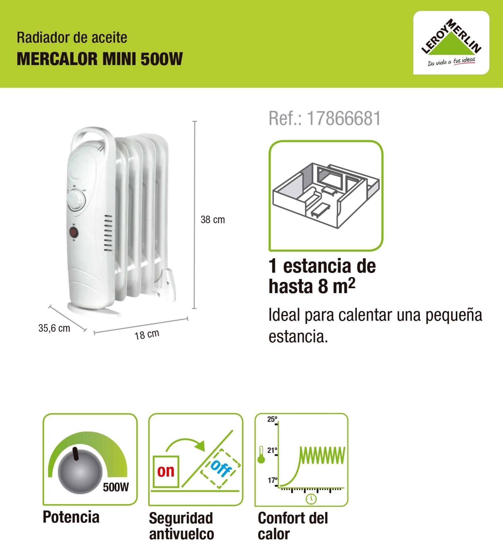 Radiador de aceite MERCATOOLS MT01516 blanco | Leroy Merlin
