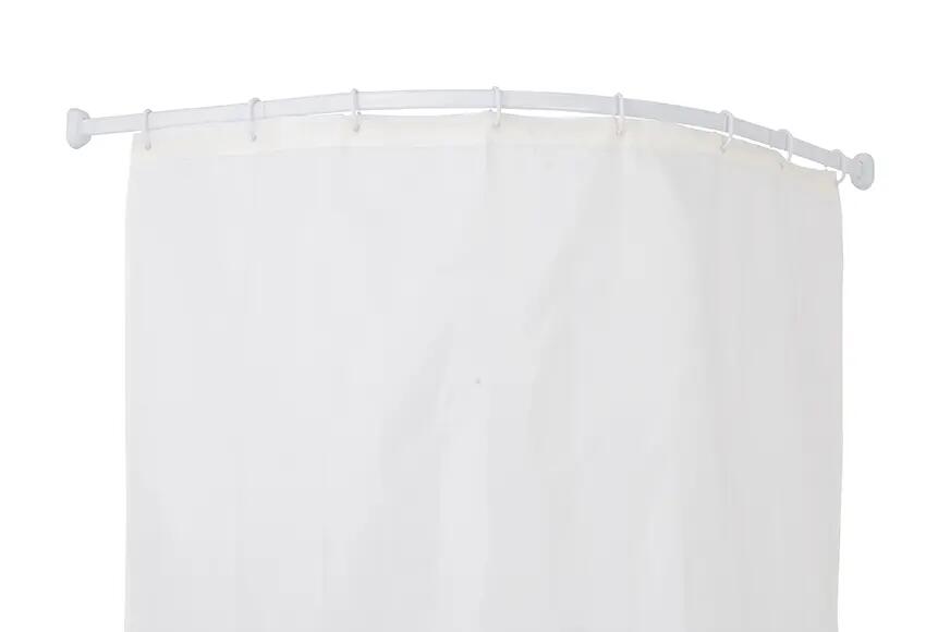 Barra cortina baño 80x80 cm curva. 6 unidades