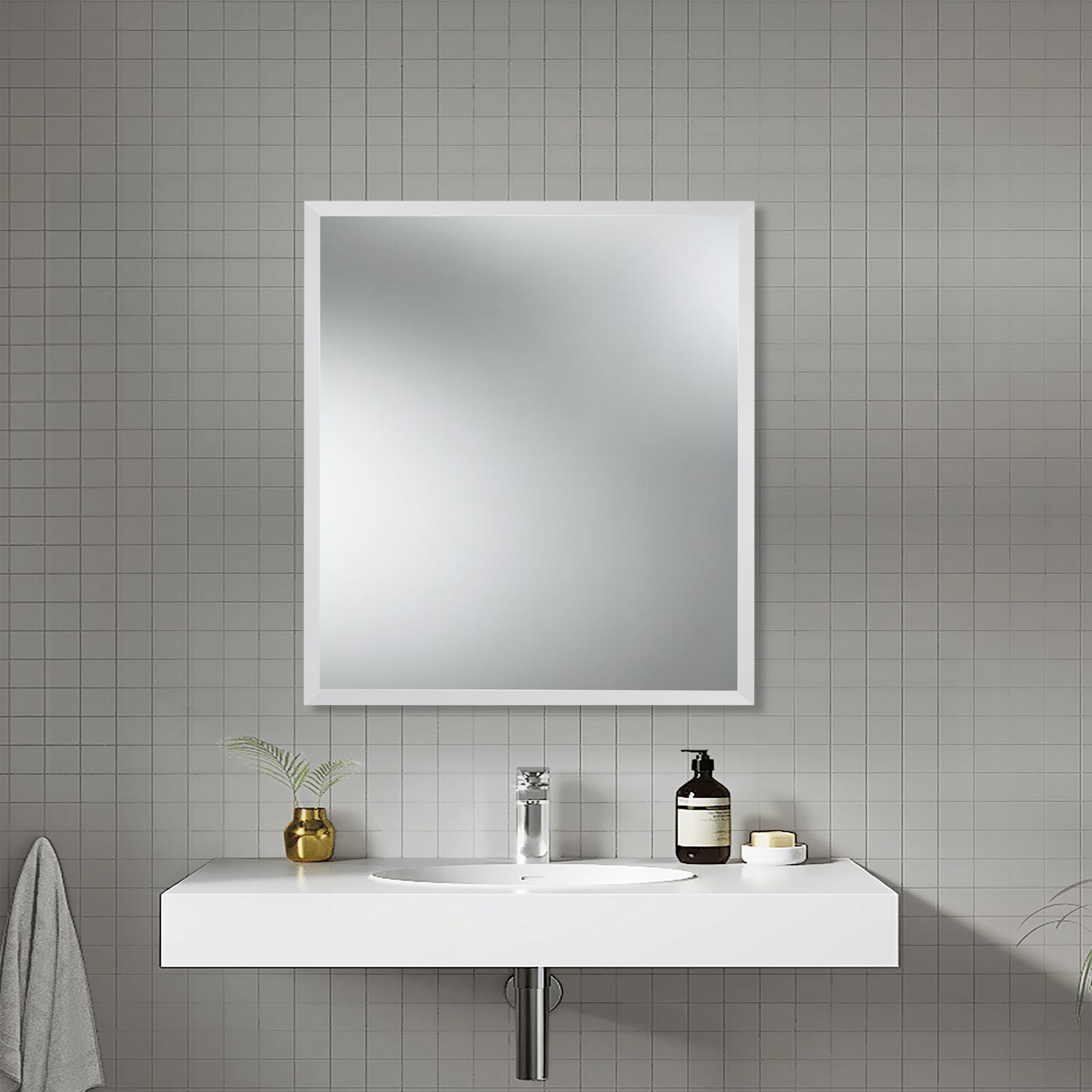 Espejo de baño Argo blanco 60 x 80 cm