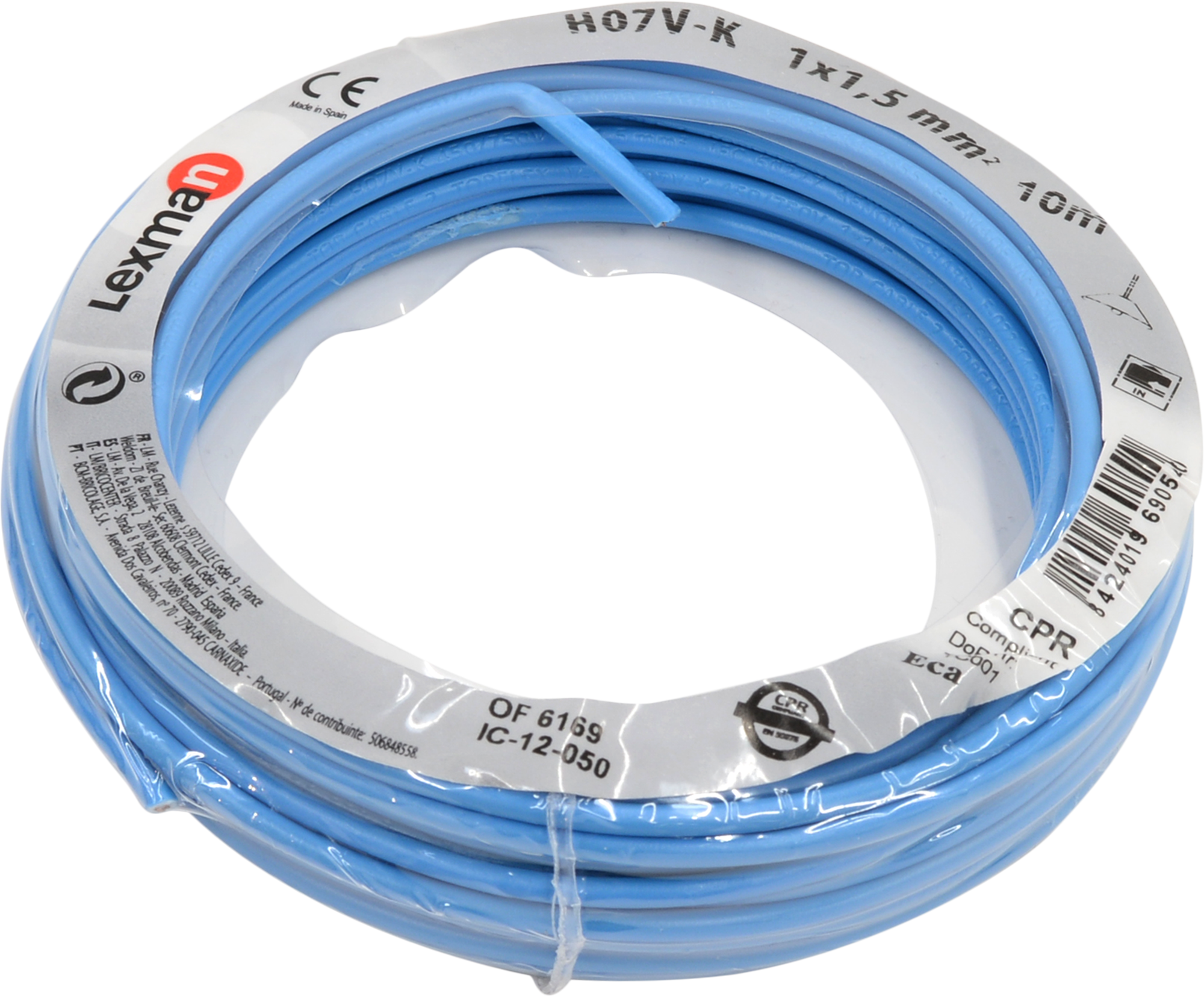Cable LEXMAN H07V-K 100 metros 2,5 mm² color azul