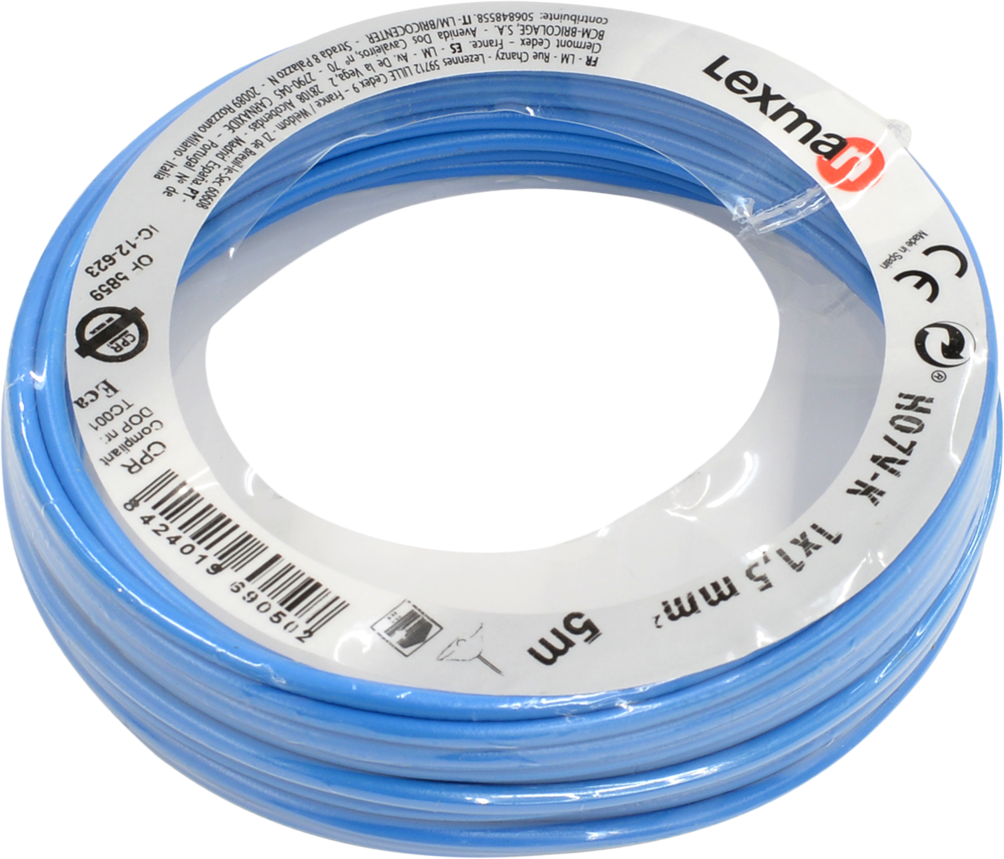 Cable lexman h07v-k azul 1,5 mm² 5 m