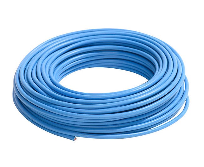 Punto de exclamación Polvoriento incondicional Cable eléctrico LEXMAN H07V-K azul 4 mm² 25 m | Leroy Merlin