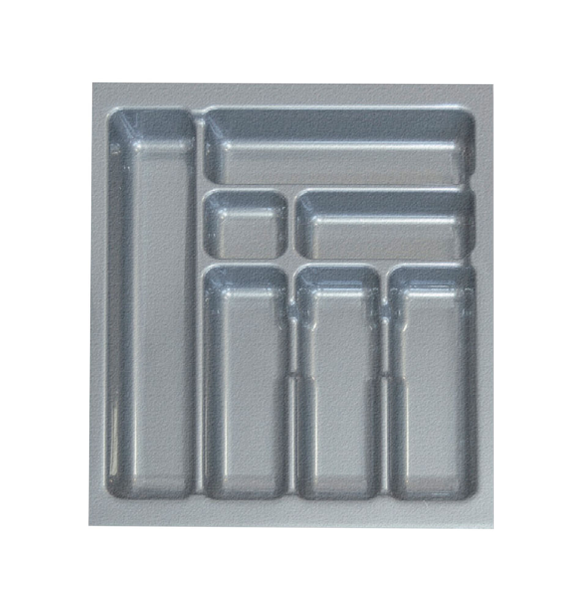 Cubertero de plástico antracita de 7 separadores 45x5,3x47,3 cm