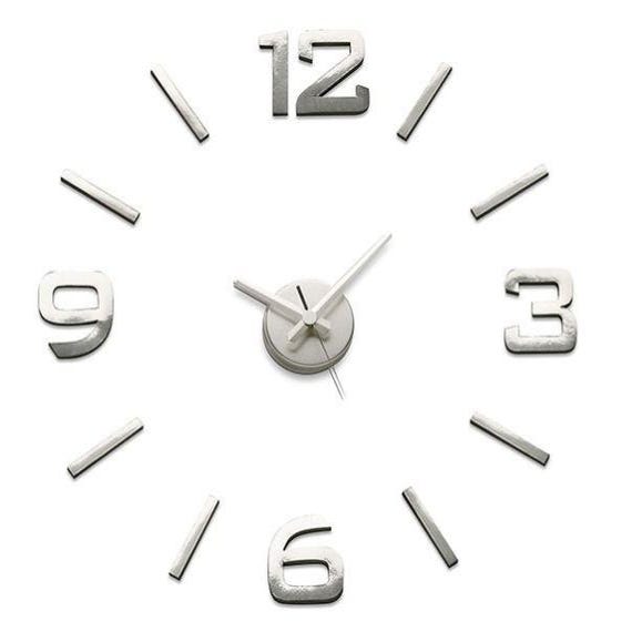reloj de pared adhesivo gris