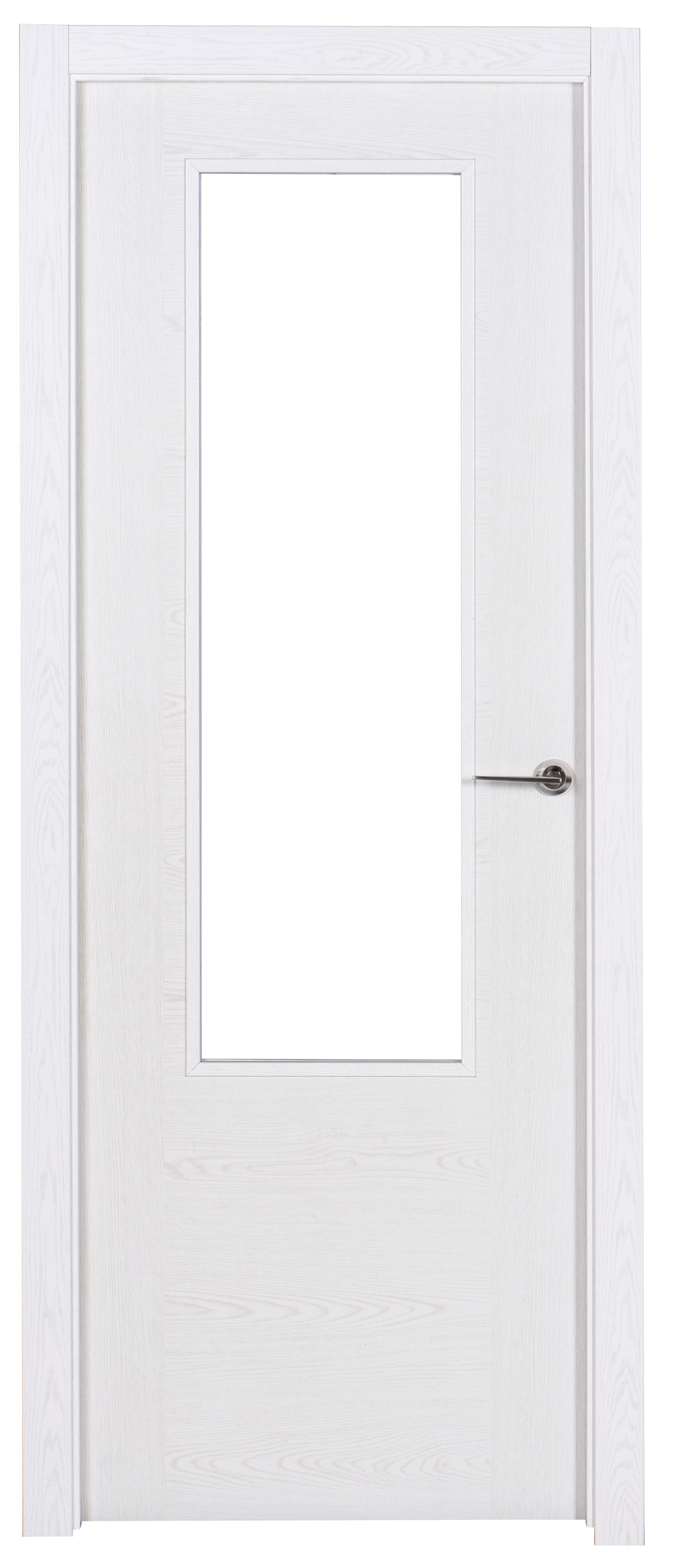 Puerta canarias blanco apertura izquierda con cristal 72.5cm