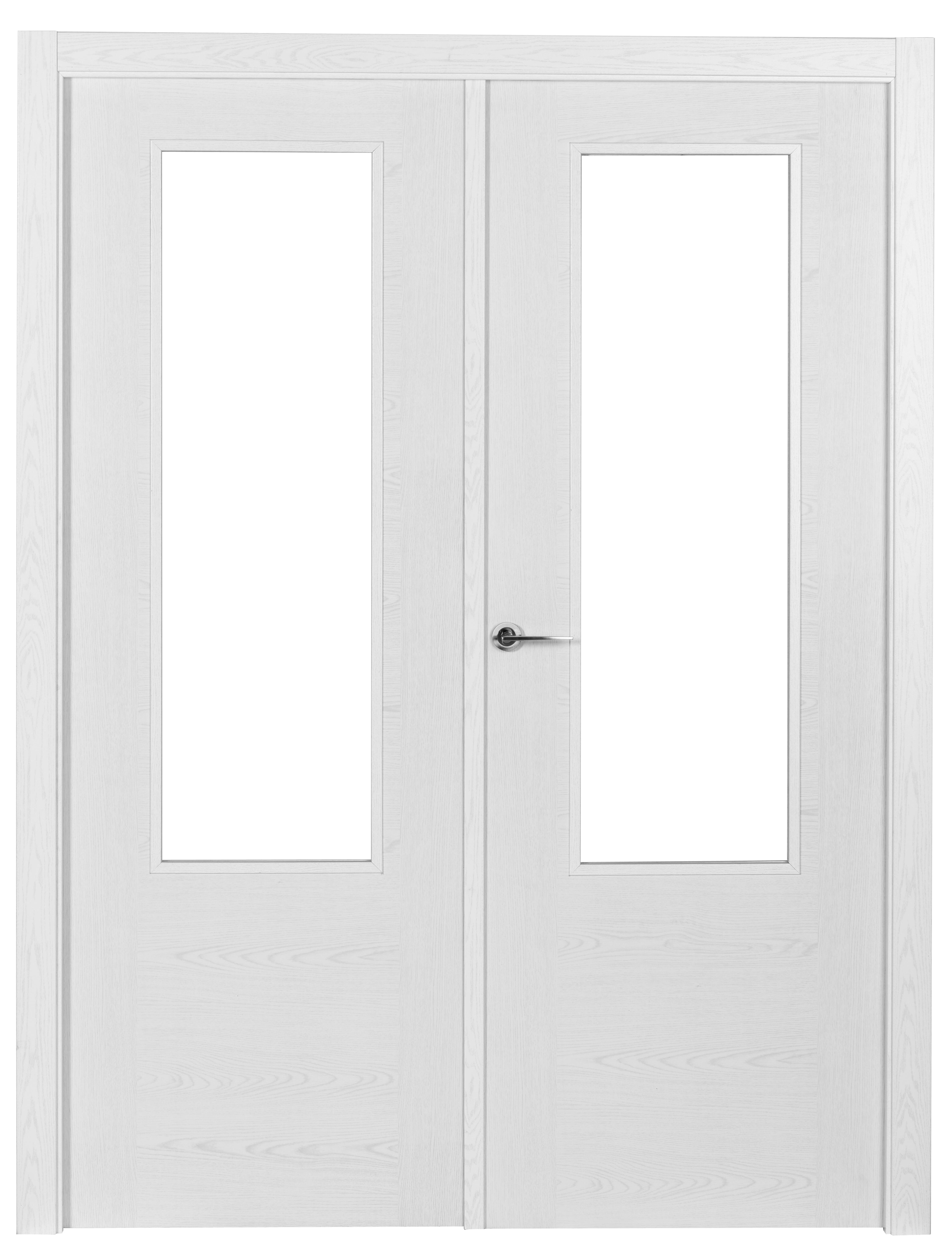 Puerta canarias blanco apertura derecha con cristal 125cm