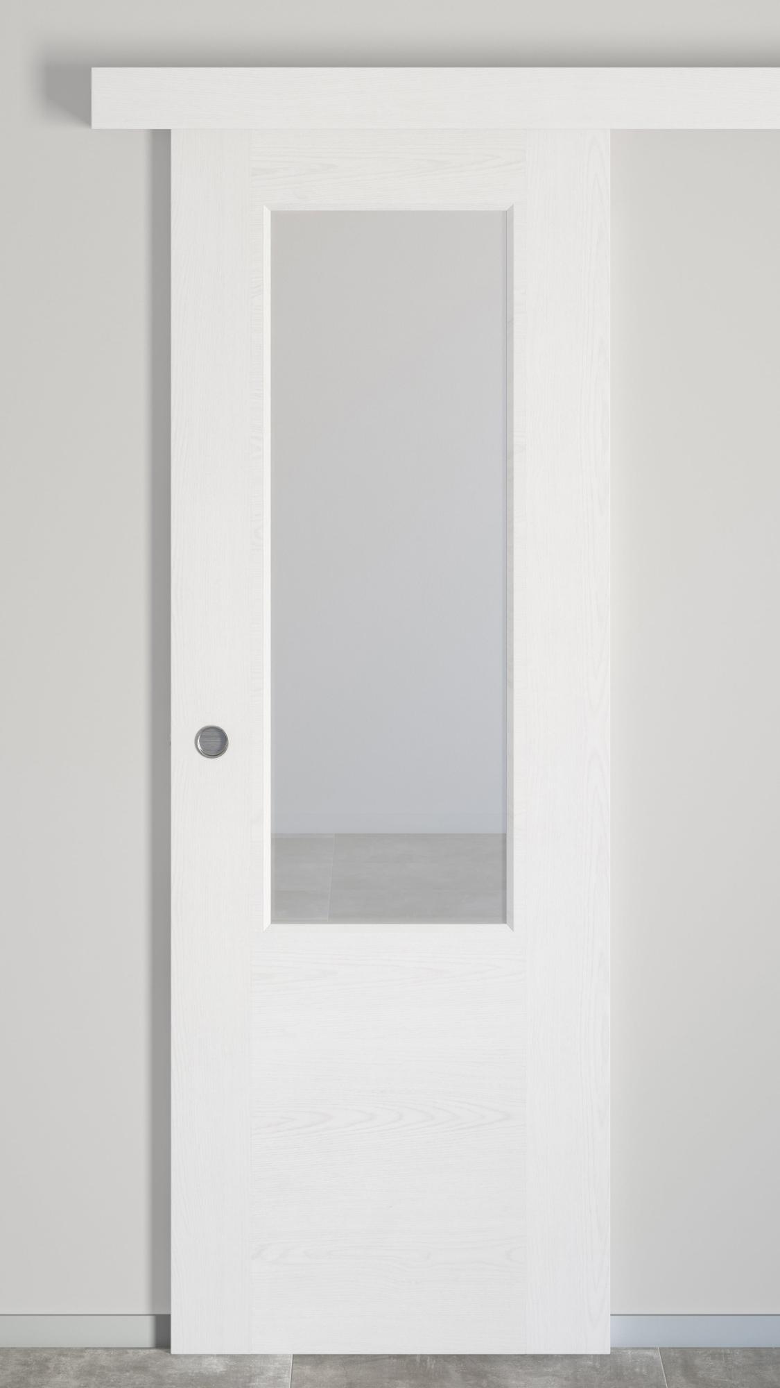 Puerta corredera con cristal canarias blanco de 72.5 cm