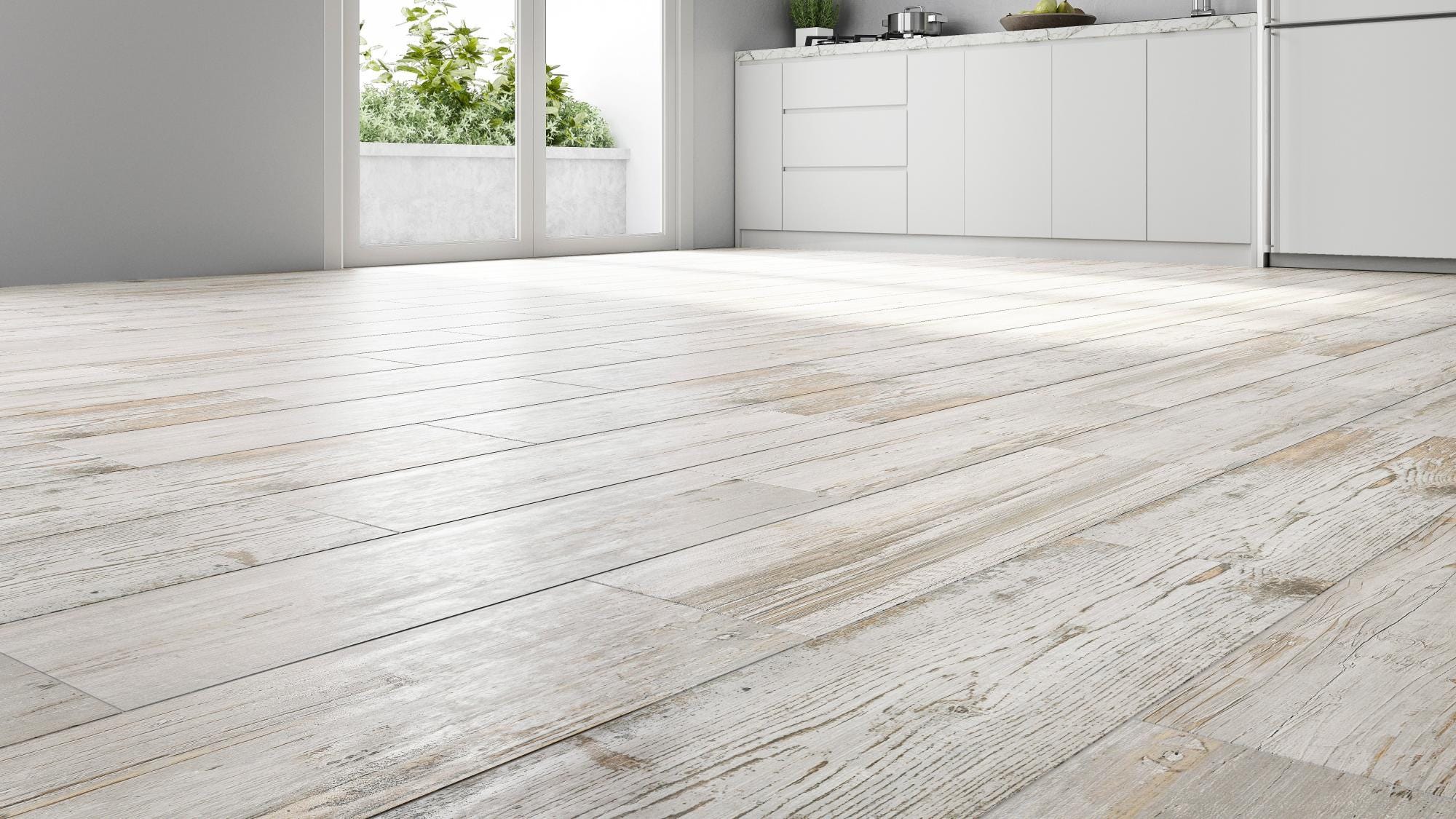 Suelo efecto madera blanco Tribeca 20.2x66.2 cm ARTENS | Leroy Merlin