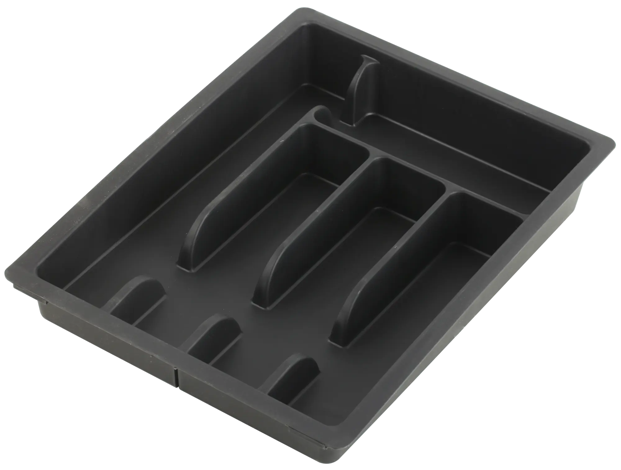 Cubertero extensible de plástico negro 48x38x6,5 cm