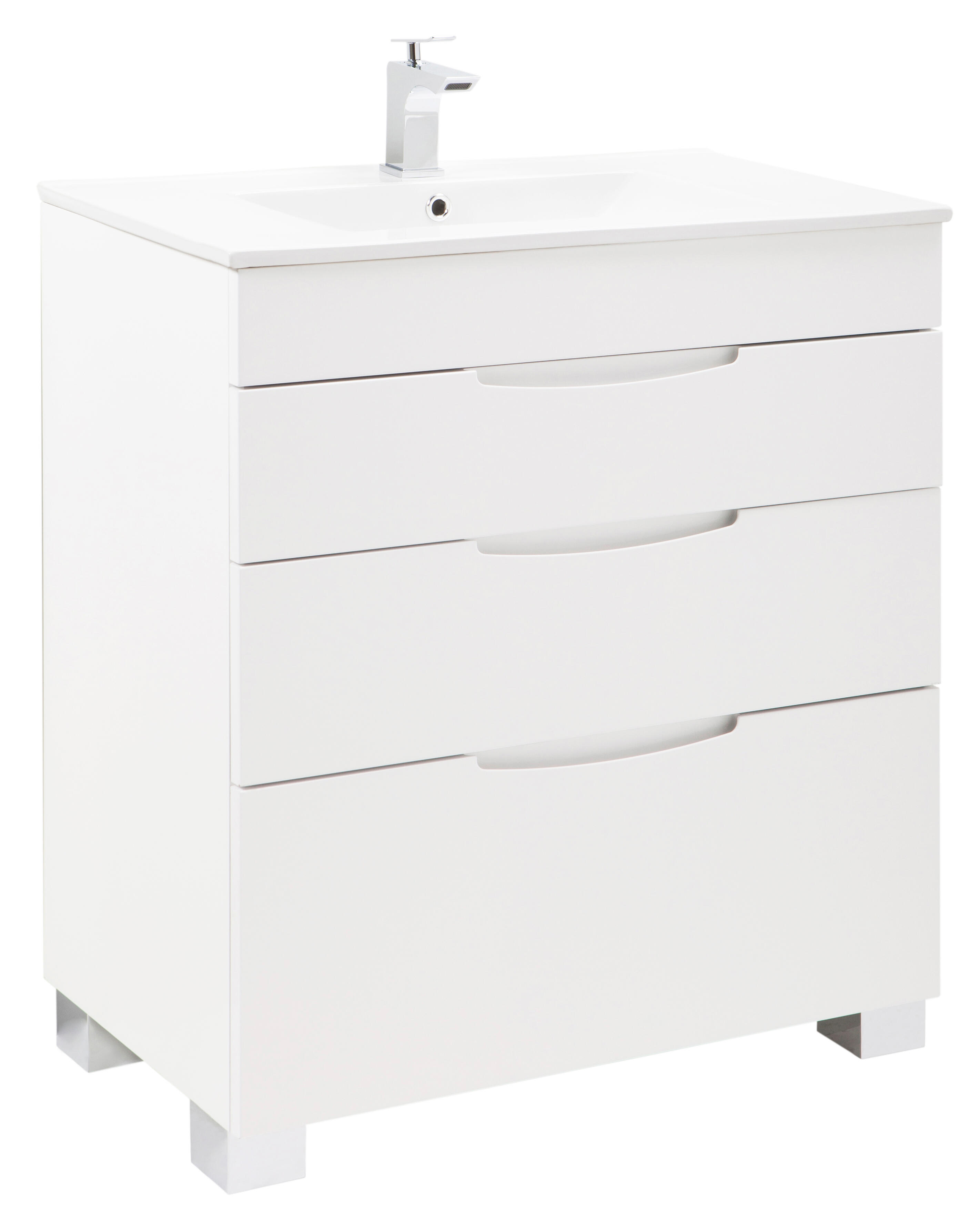 Mueble de baño asimétrico blanco 70x45 cm