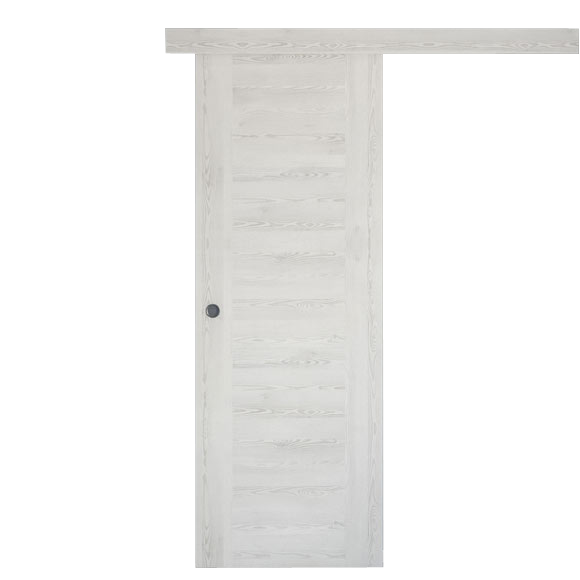 Puerta corredera oslo blanca line blanco de 72.5x203cm con uñero y condena