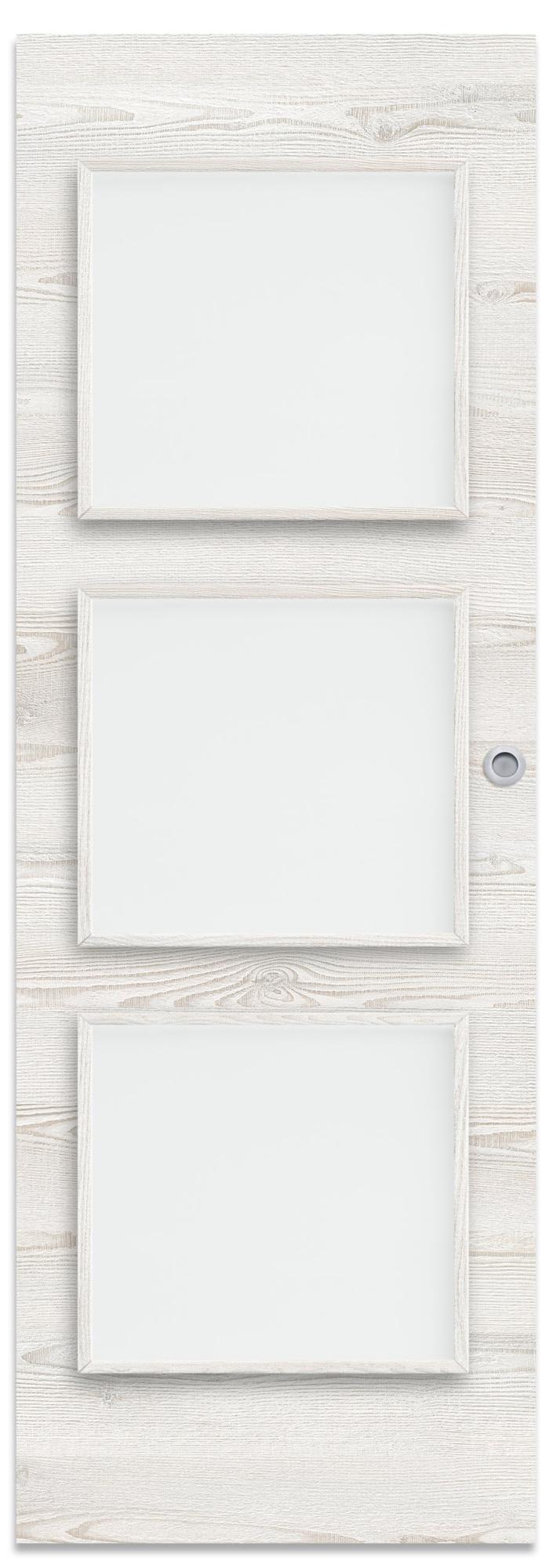 Puerta corredera oslo blanca line blanco con cristal de 82.5x203cm con uñero de la marca ARTENS