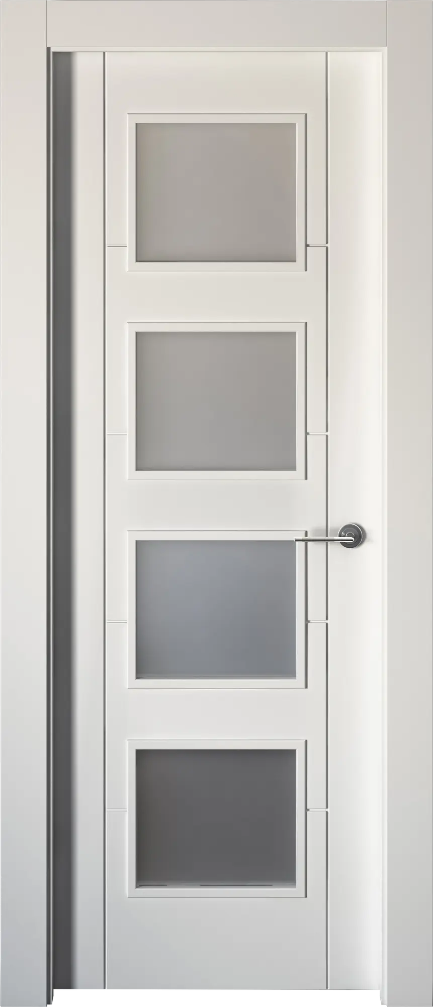 Puerta noruega plus blanco apertura izquierda con cristal 82.5cm