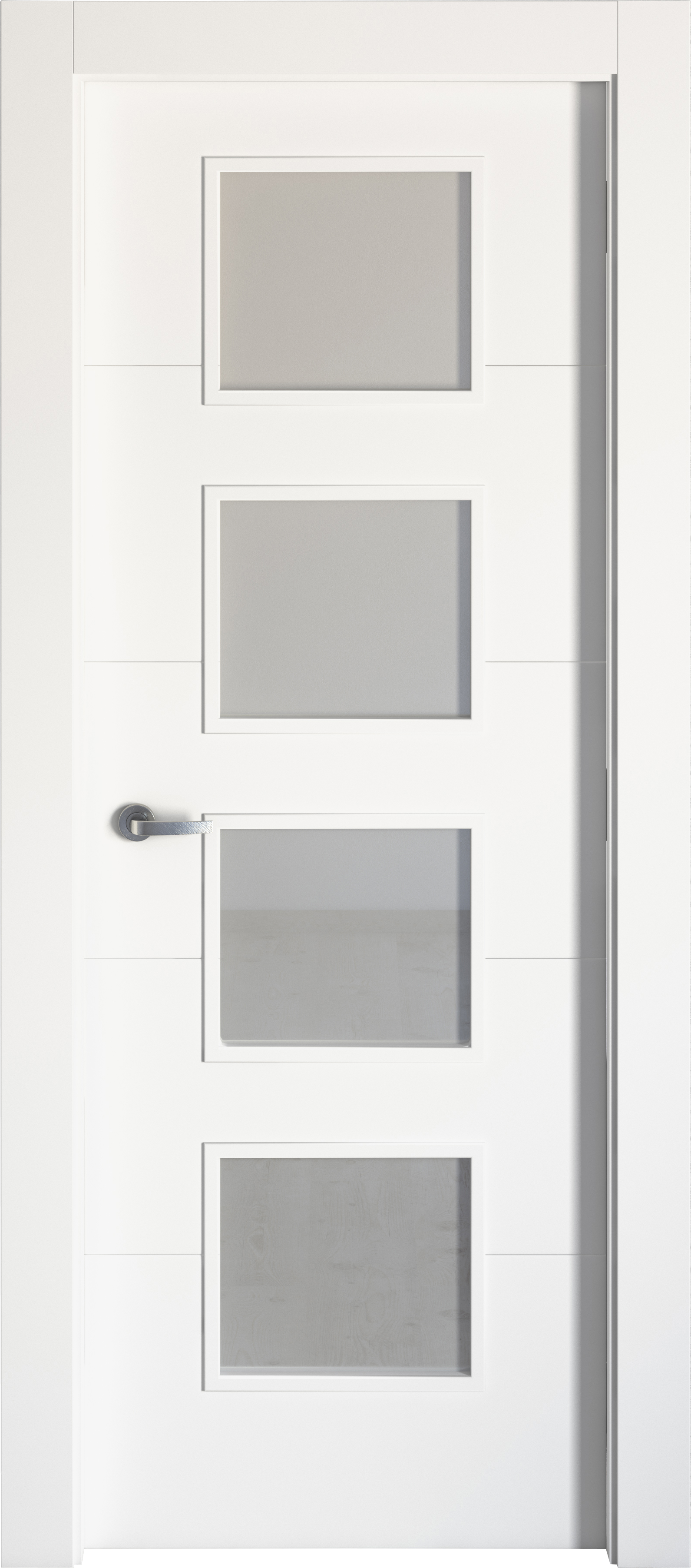 Puerta lucerna plus blanco apertura derecha con cristal 72.5cm