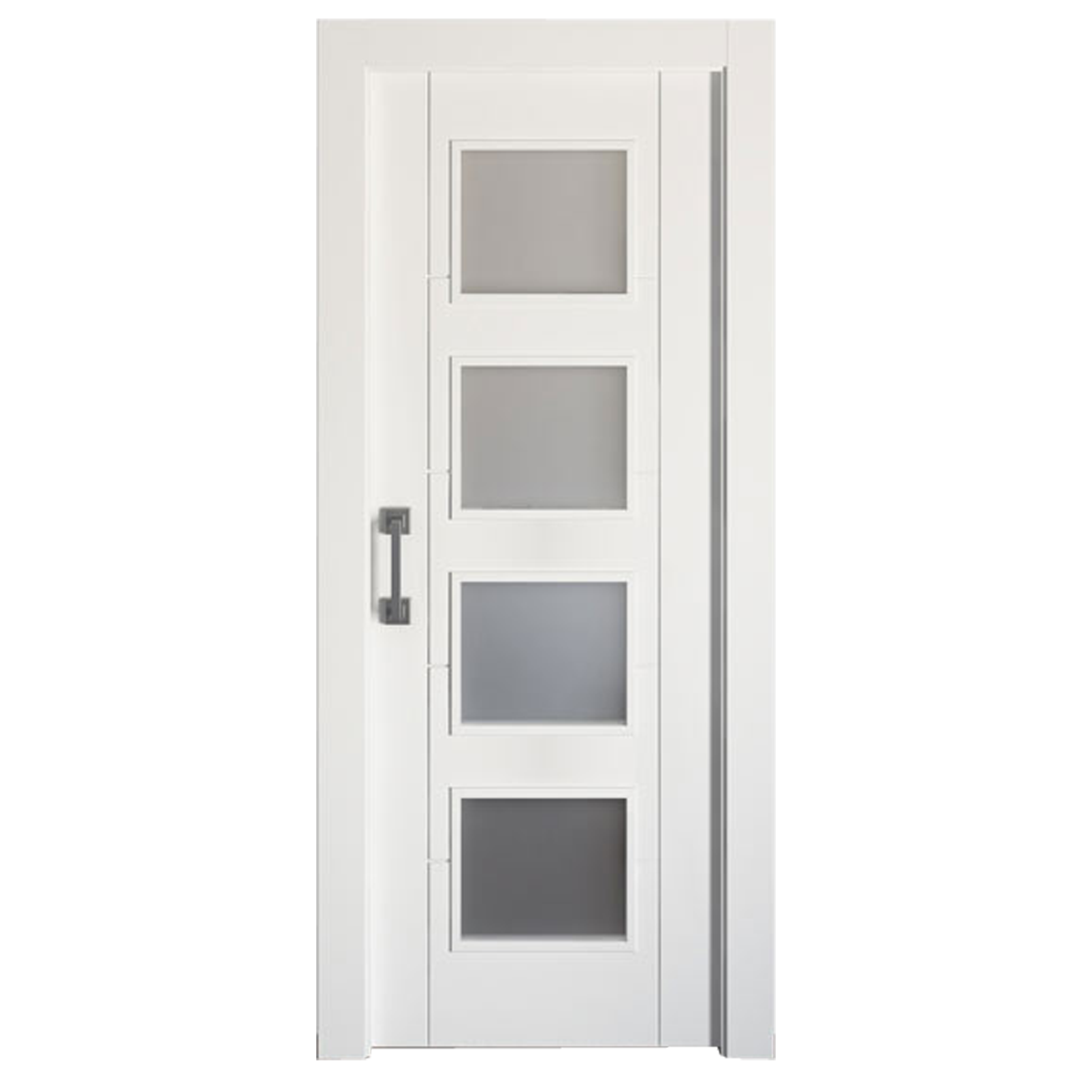 Puerta corredera noruega blanca line plus blanco con cristal de 92.5x203cm