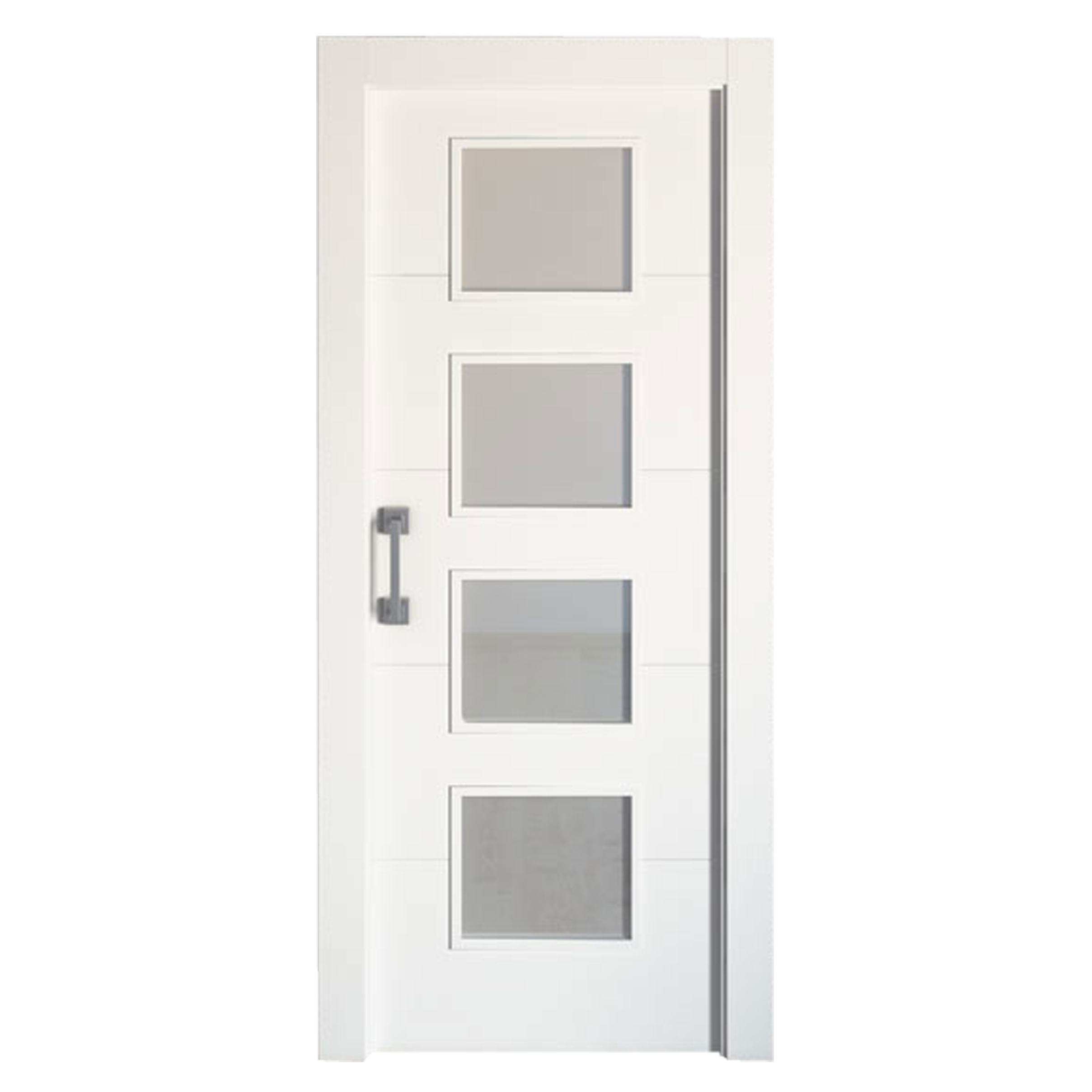 Puerta corredera lucerna blanca line plus blanco con cristal de 72.5x203cm