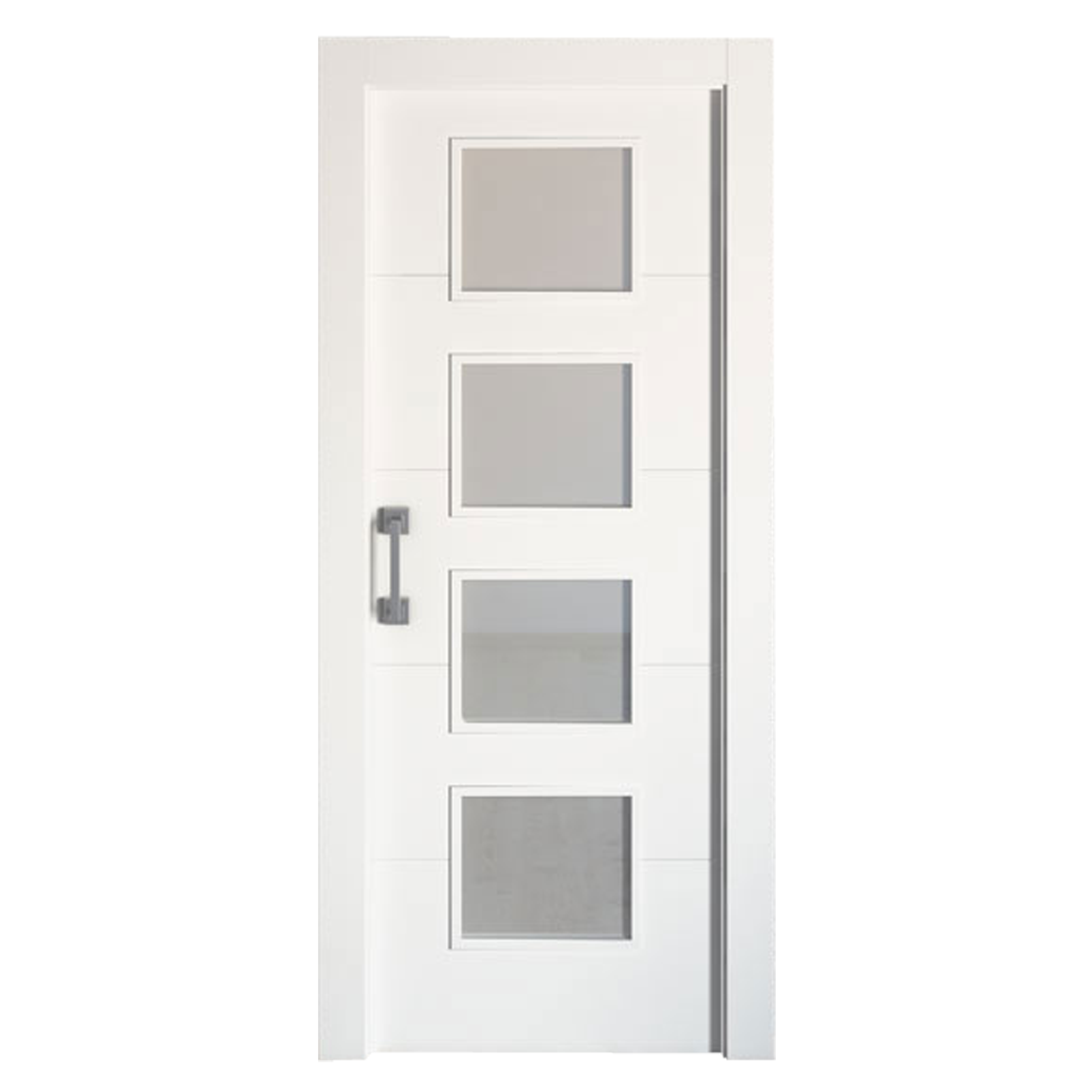 Puerta corredera lucerna blanca line plus blanco con cristal de 92.5x203cm