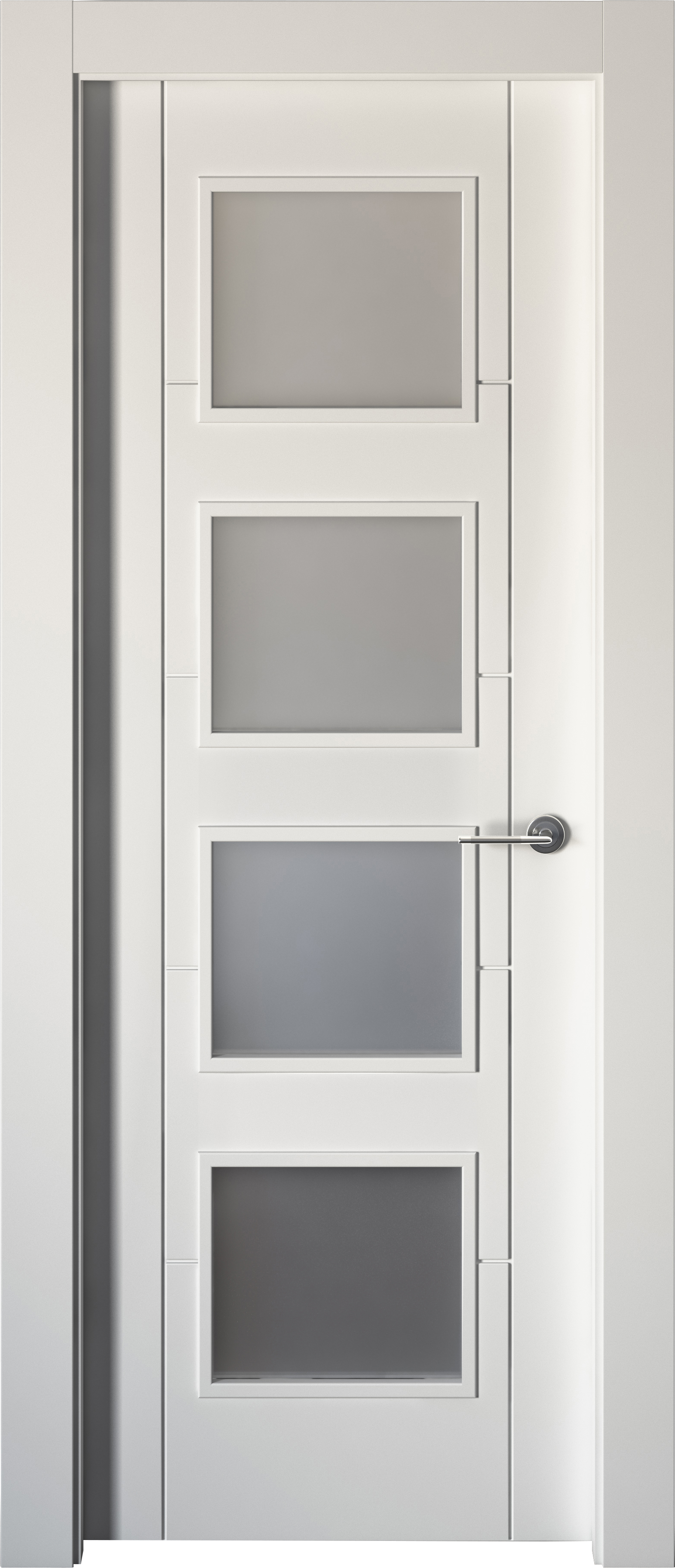 Puerta noruega plus blanco apertura izquierda con cristal 72.5cm