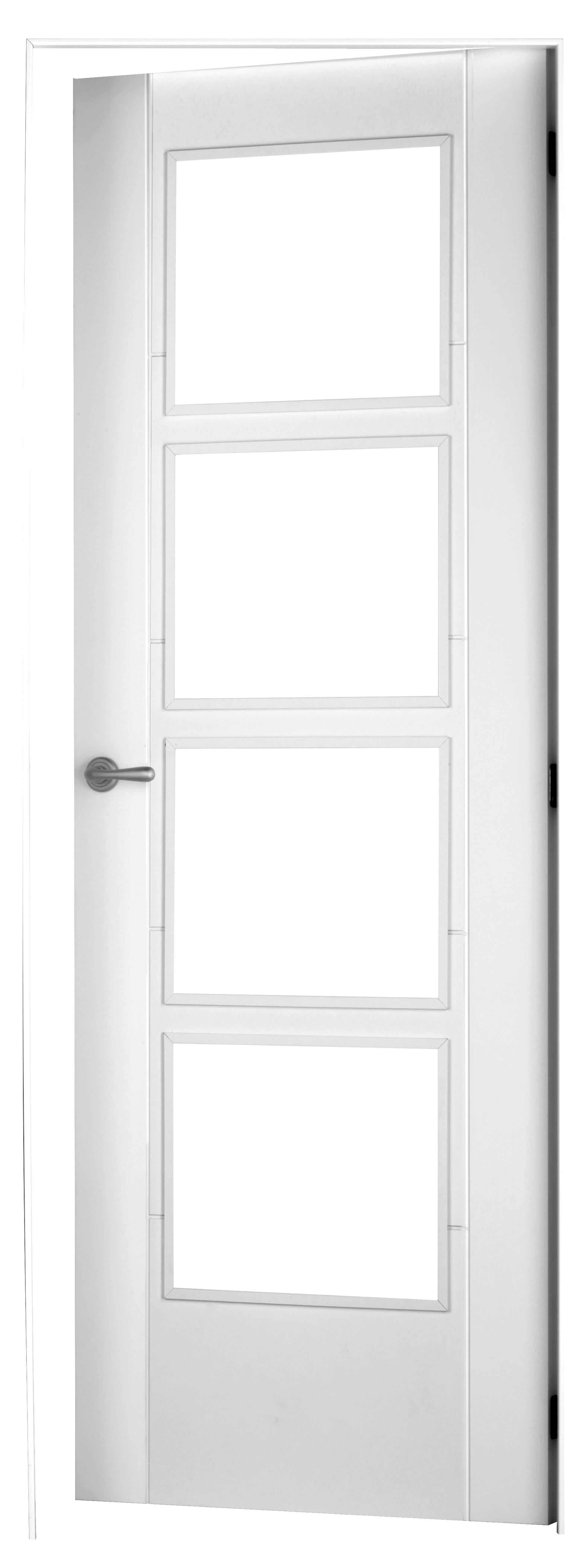 Puerta noruega plus blanco apertura derecha con cristal 92.5cm