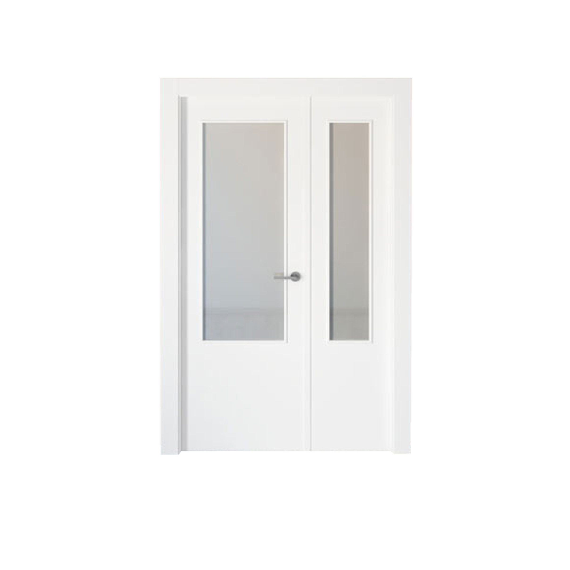 Puerta interior abatible bari blanco line apertura izquierda con cristal 105cm