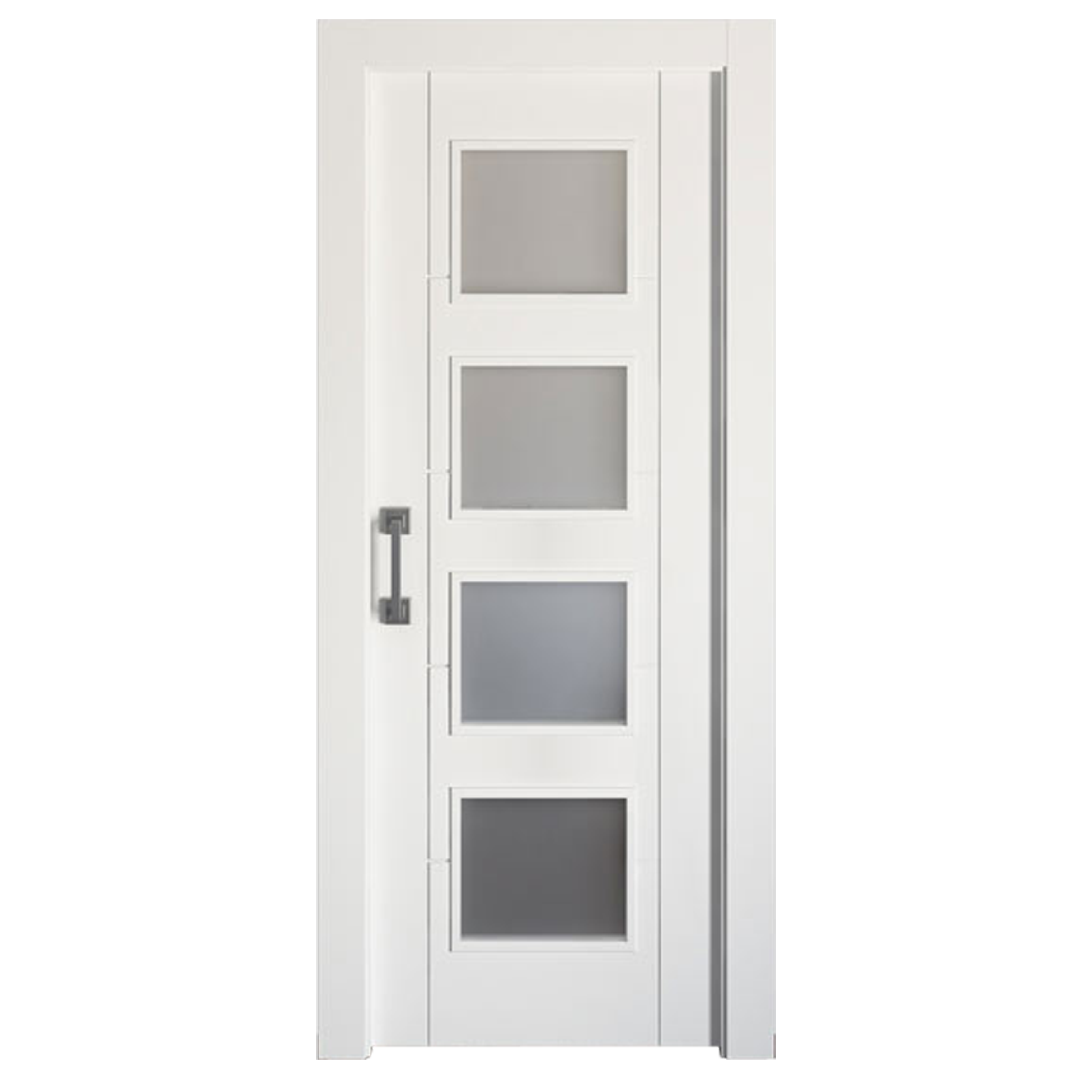 Puerta corredera noruega blanca line plus blanco con cristal de 72.5x203cm