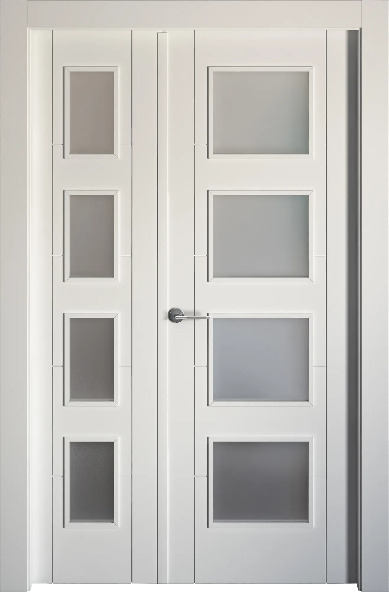 Puerta noruega plus blanco apertura derecha con cristal 115cm
