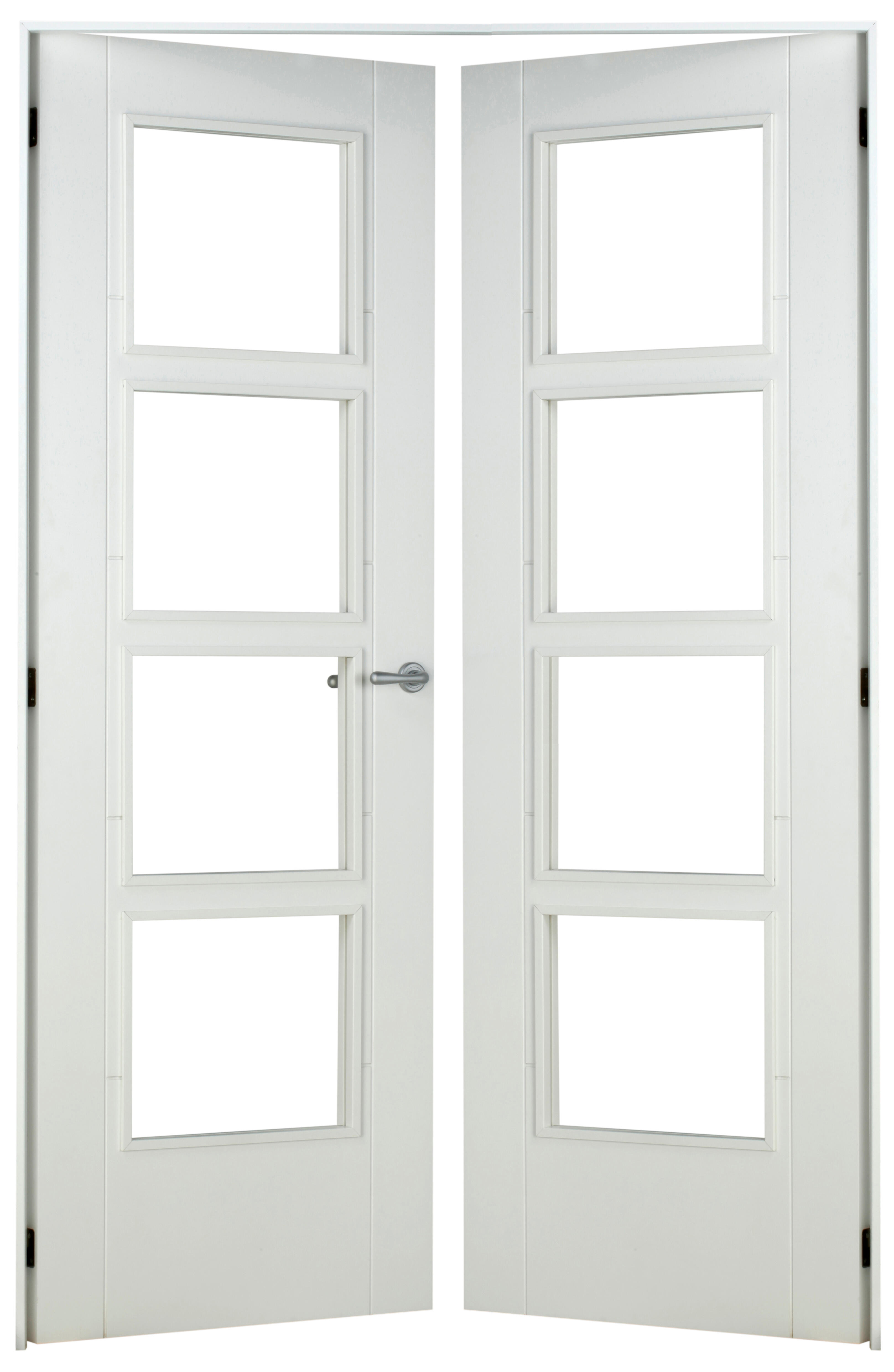 Puerta abatible noruega blanca line plus con cristal blanco izquierda de 125