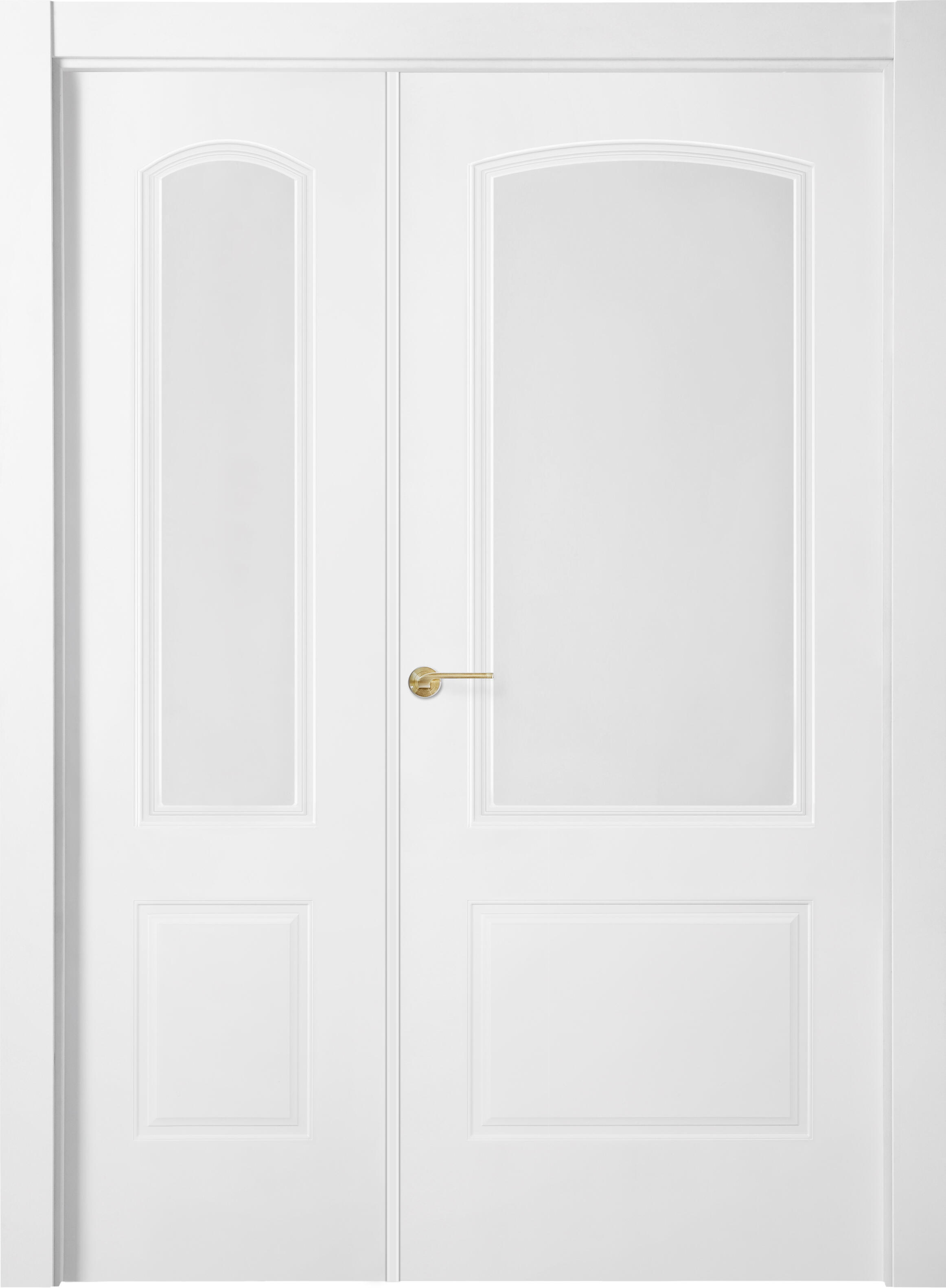Puerta abatible berlin blanca line plus con cristal blanco derecha de 115 cm