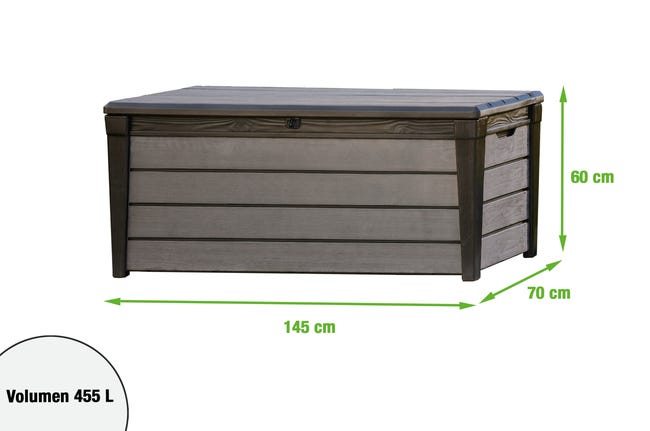 Arcón de exterior de resina Brushwood 145x60.3x70 | Merlin