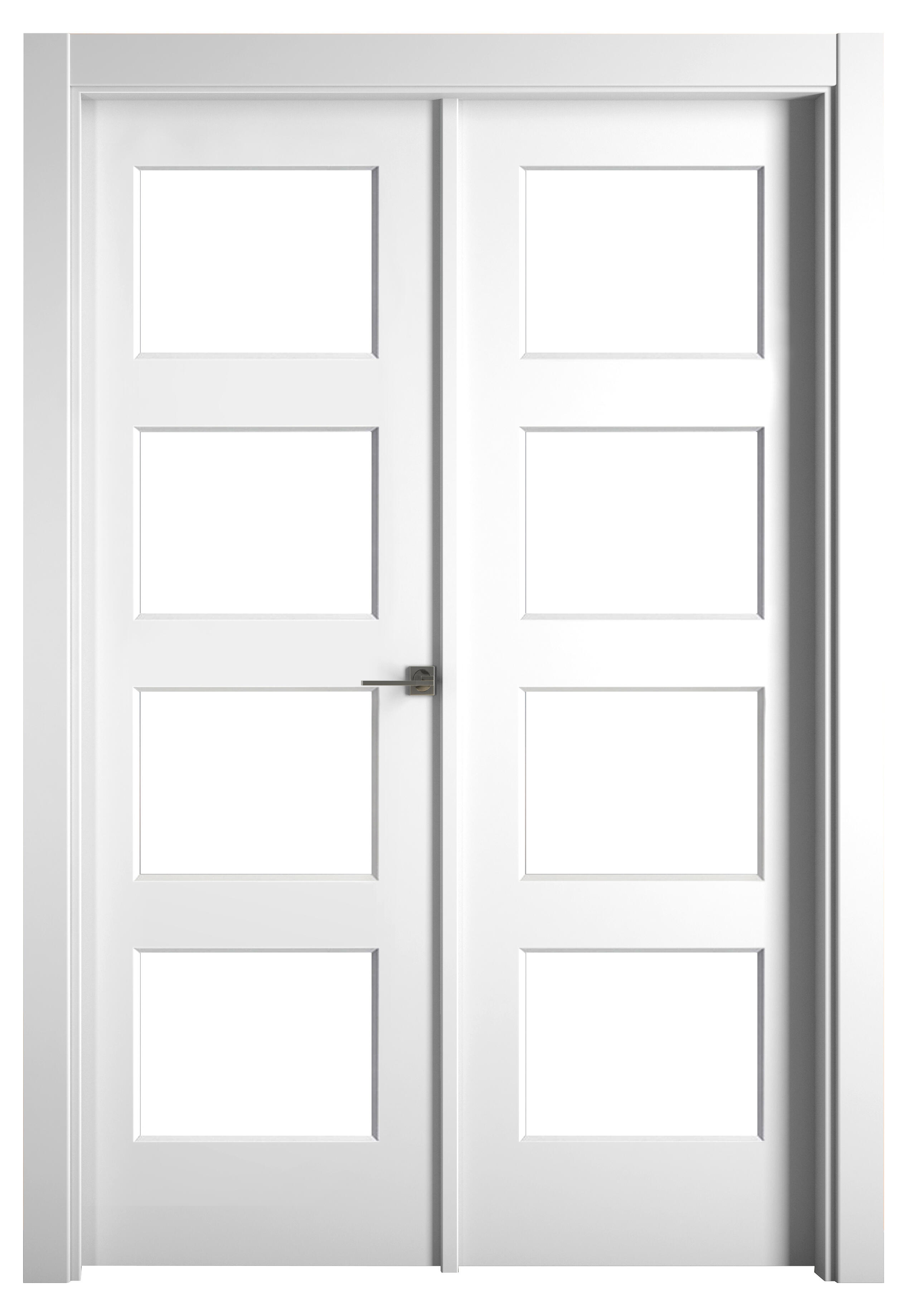 Puerta abatible bosco blanca premium apertura izquierda de 9x145 cm