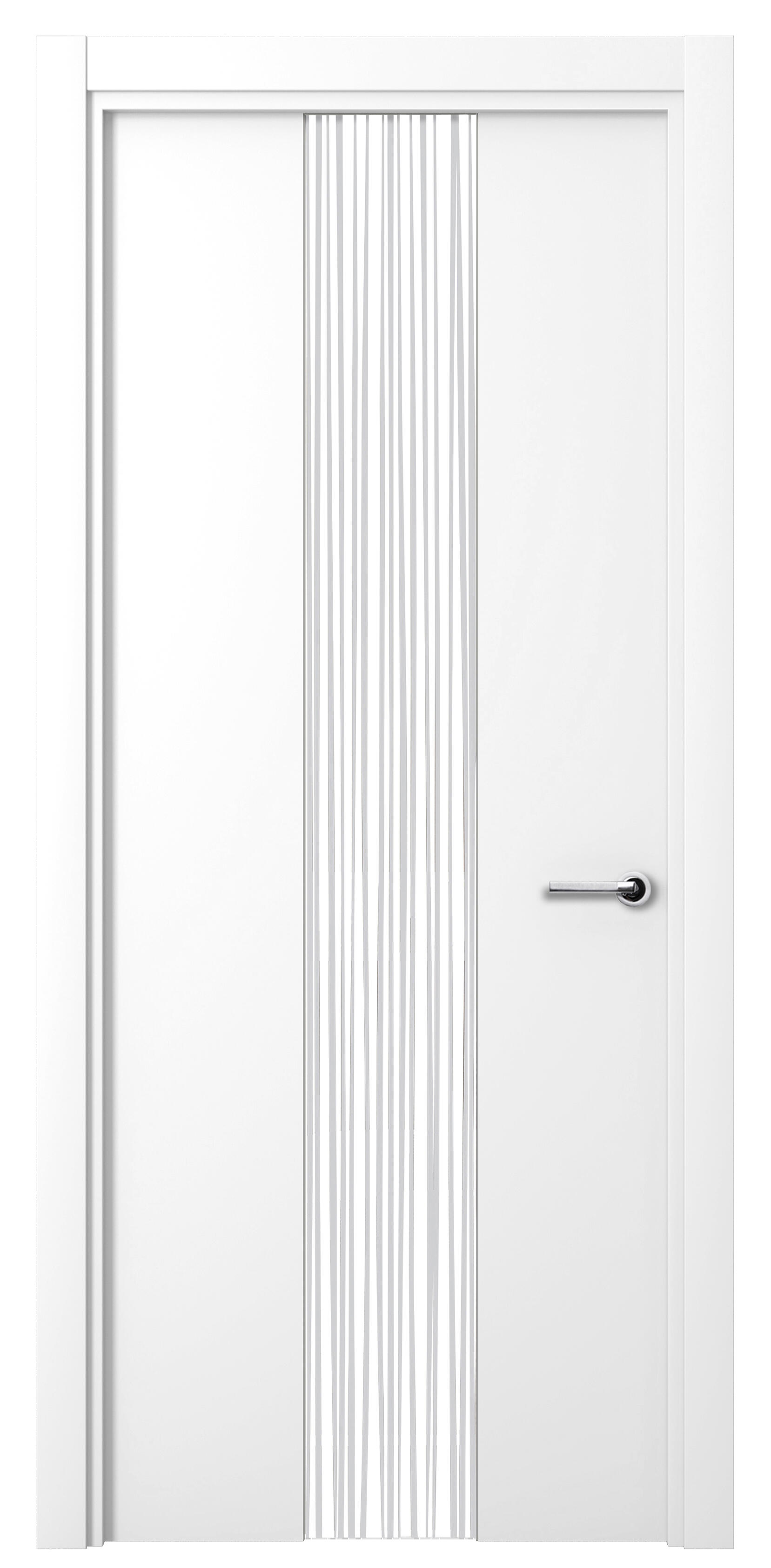 Puerta abatible quevedo blanca premium con cristal blanco izquierda de 82.5