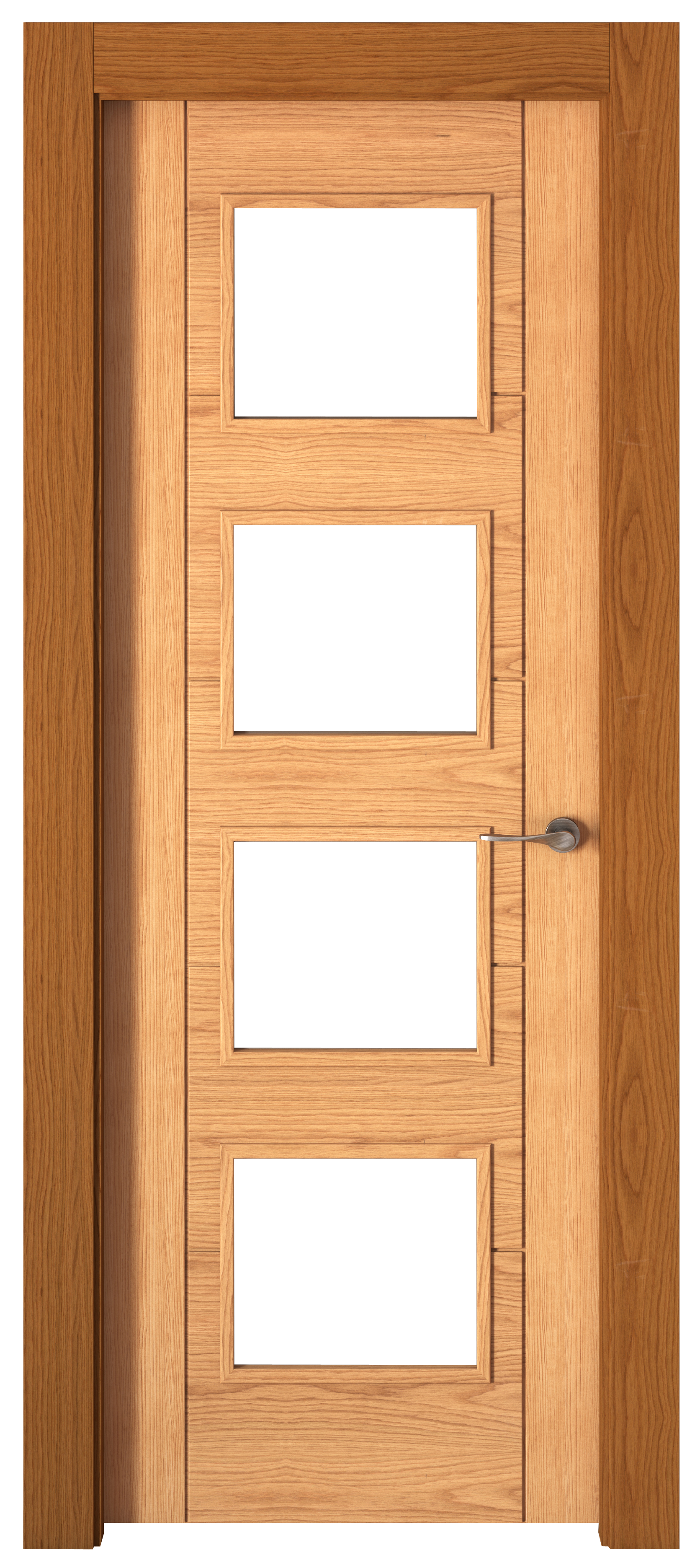 Puerta noruega roble apertura izquierda con cristal 82.5cm