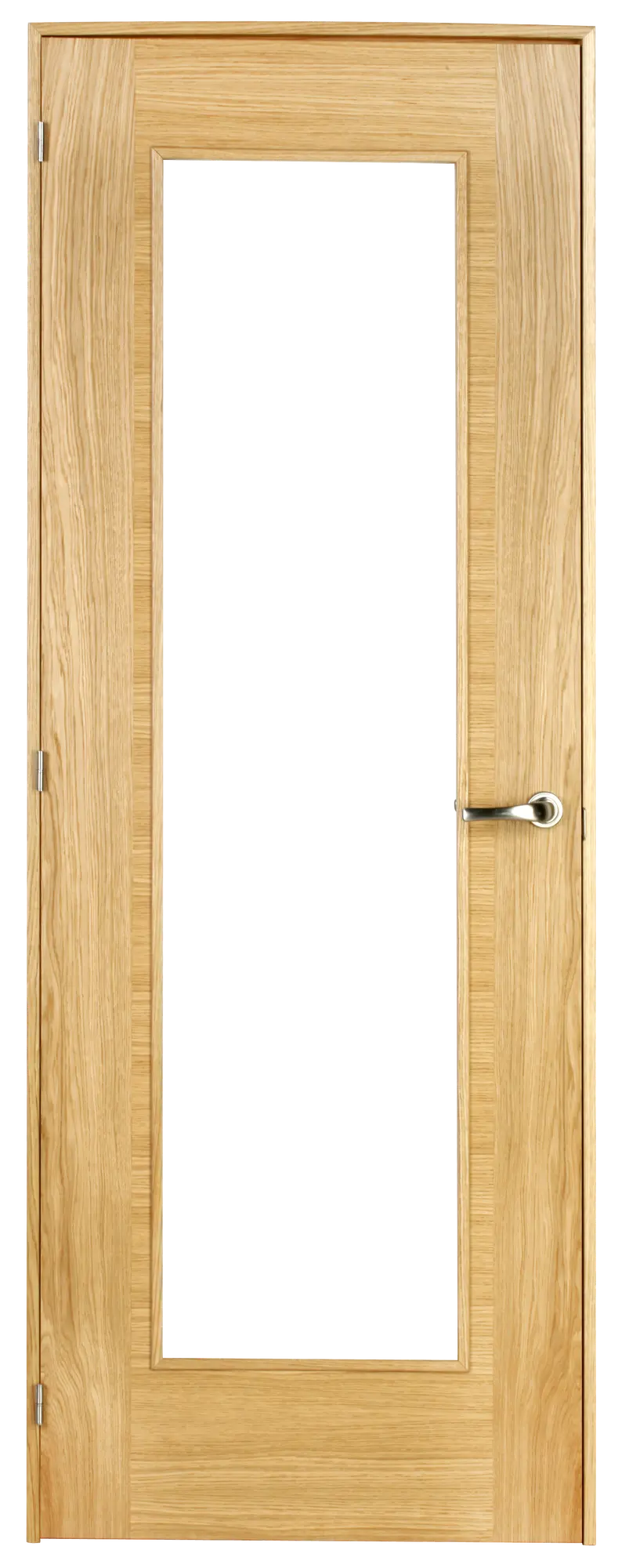 Puerta niza plus roble apertura izquierda con cristal 82.5cm