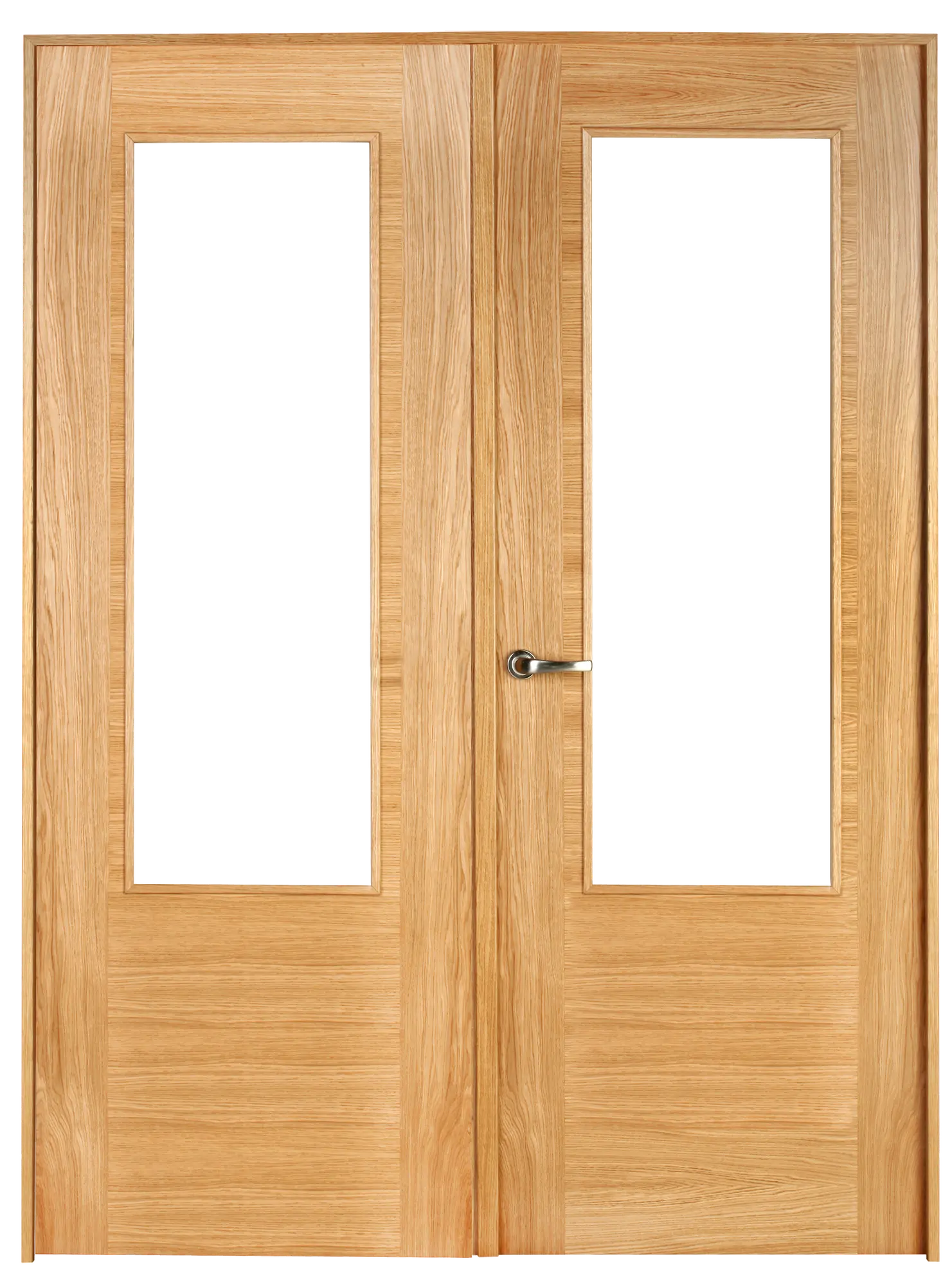 Puerta niza plus roble apertura izquierda con cristal 125cm