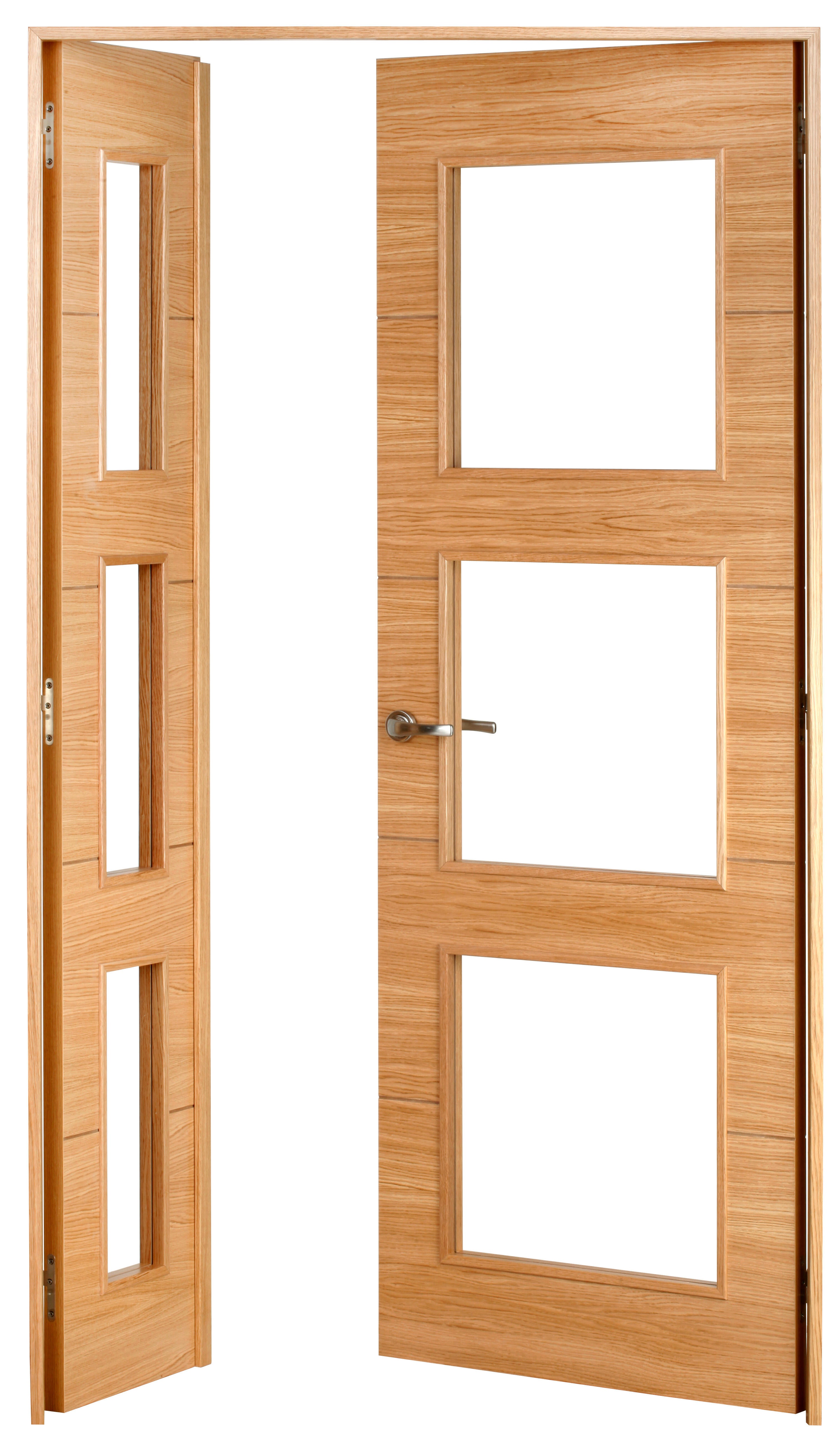 Puerta viena plus roble apertura derecha con cristal 115cm de la marca Sin marca