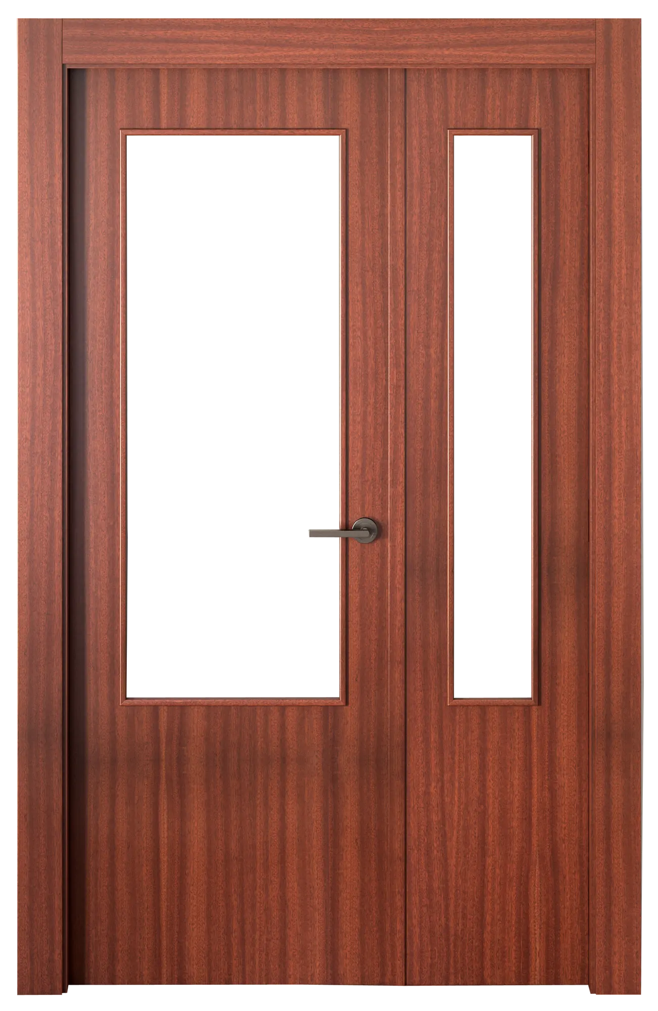 Puerta abatible lisboa sapelly line plus con cristal sapelly izquierda de 105x20