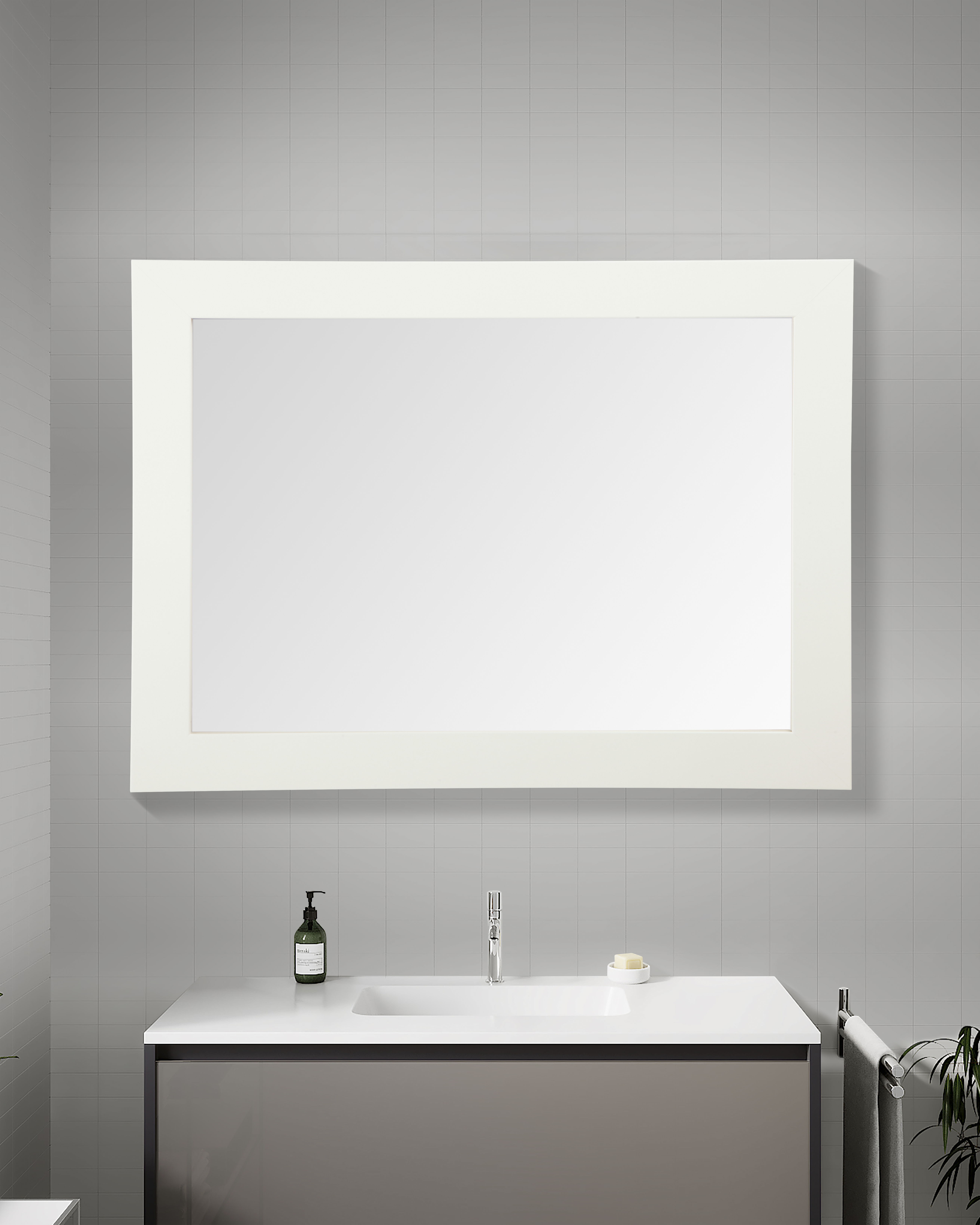 Espejo enmarcado rectangular roma blanco 80 x 60 cm