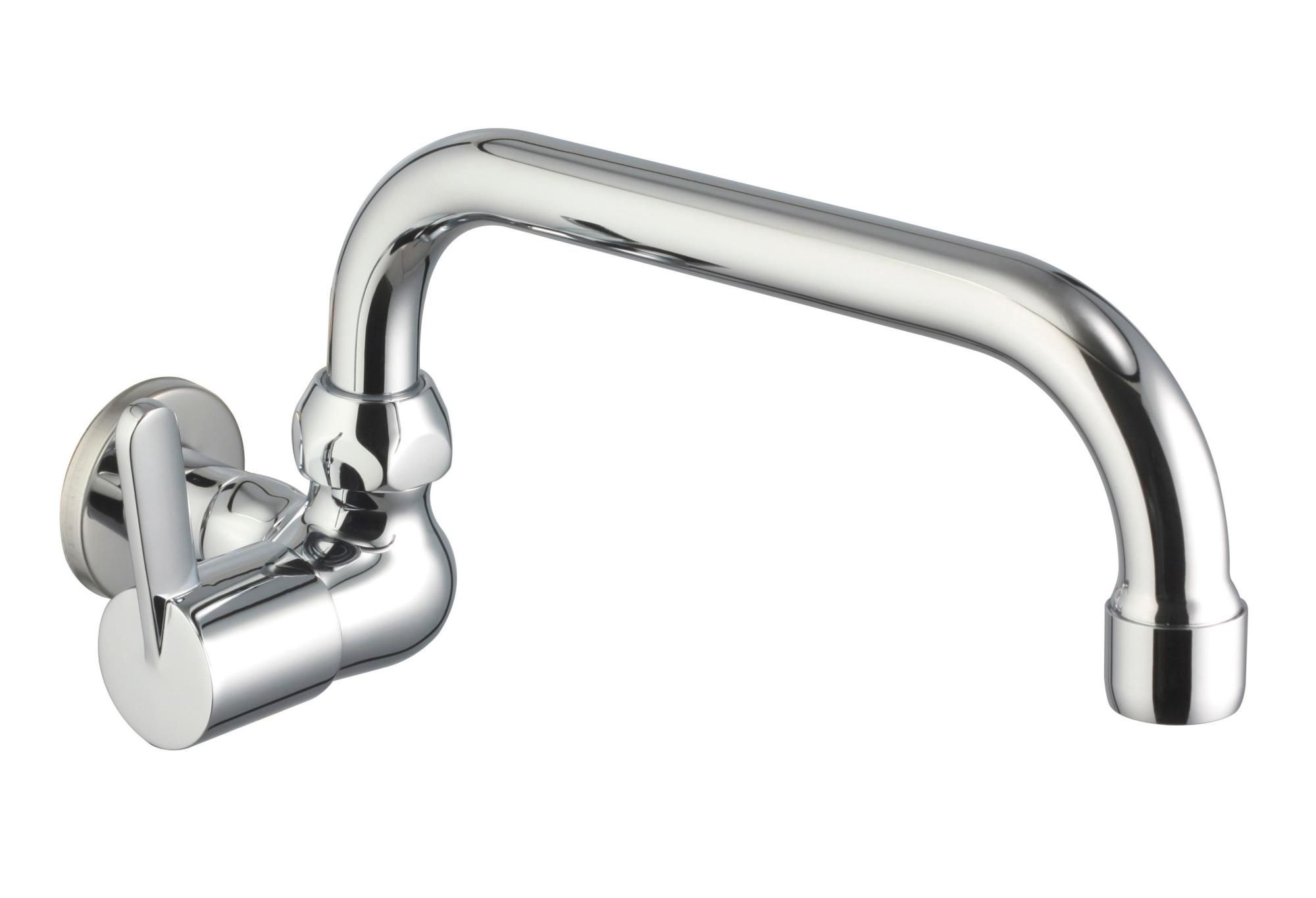 Grifo de cocina monomando 1 agua pared CLEVER L12 acero brillo