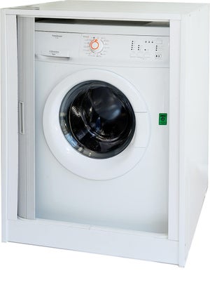 Armario para lavadora columna sobre secadora mueble alto de baño 190x70cm  blanco