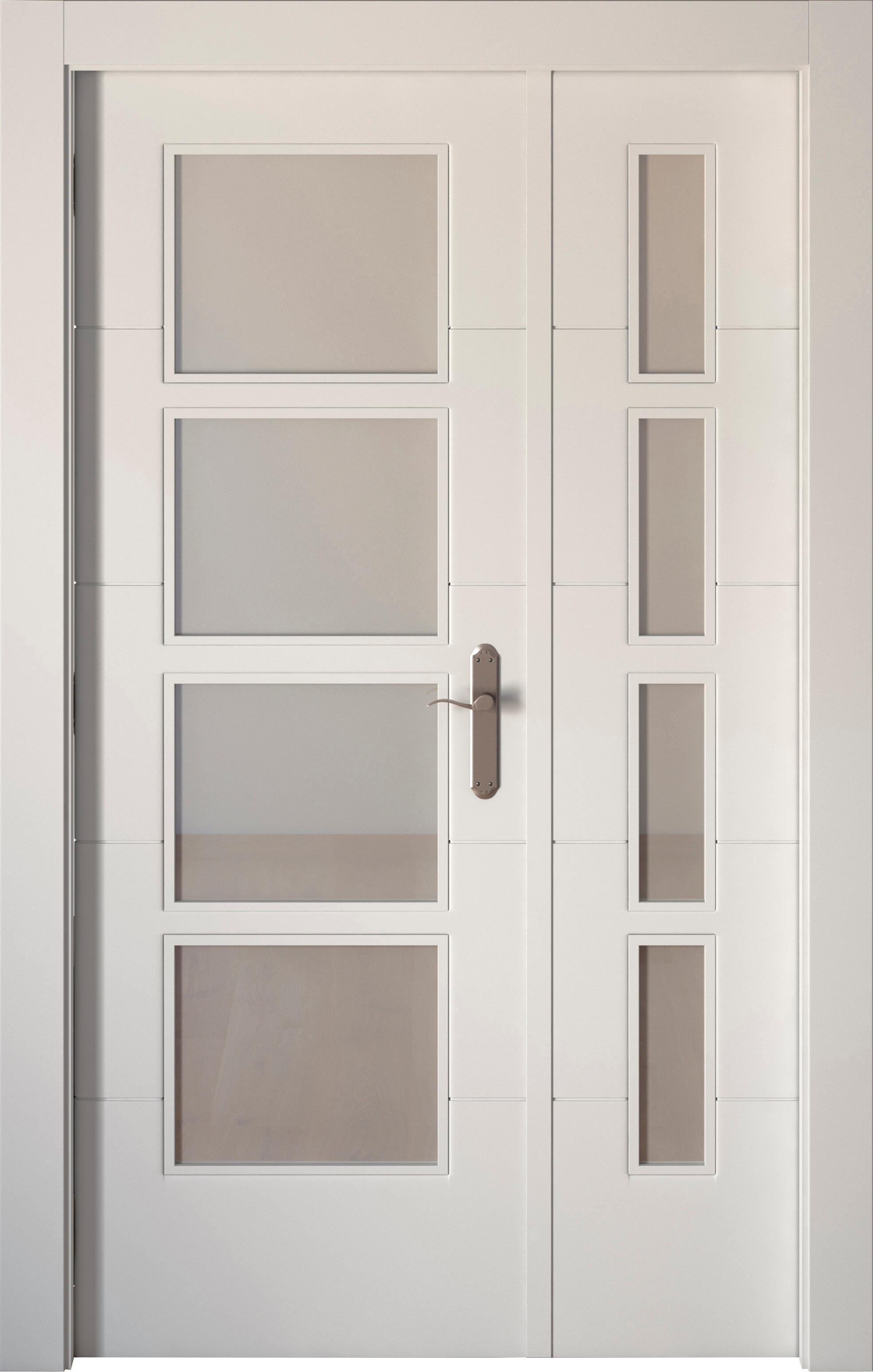 Puerta lucerna blanco apertura izquierda con cristal 125cm