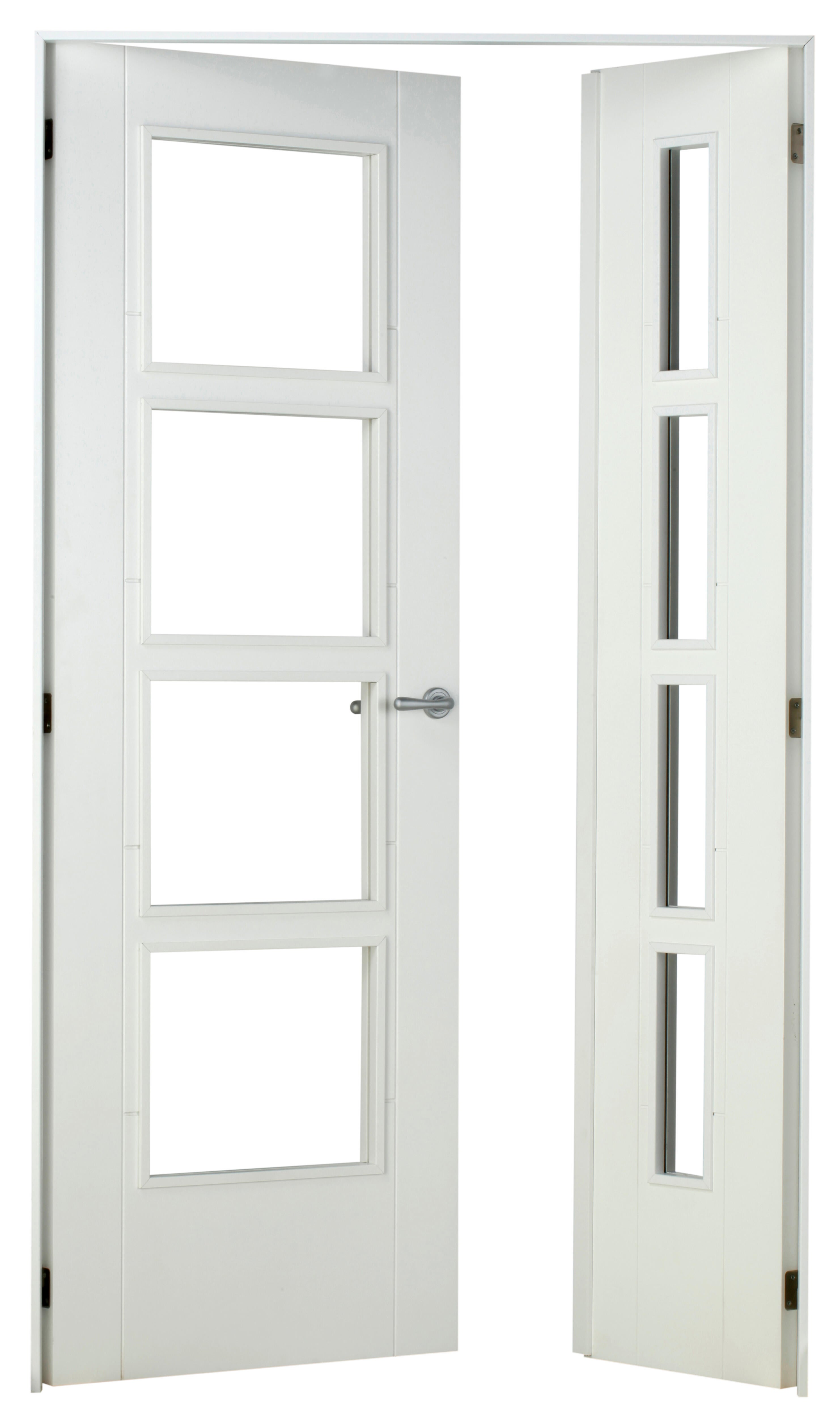 Puerta abatible noruega blanca line apertura izquierda de 125 cm