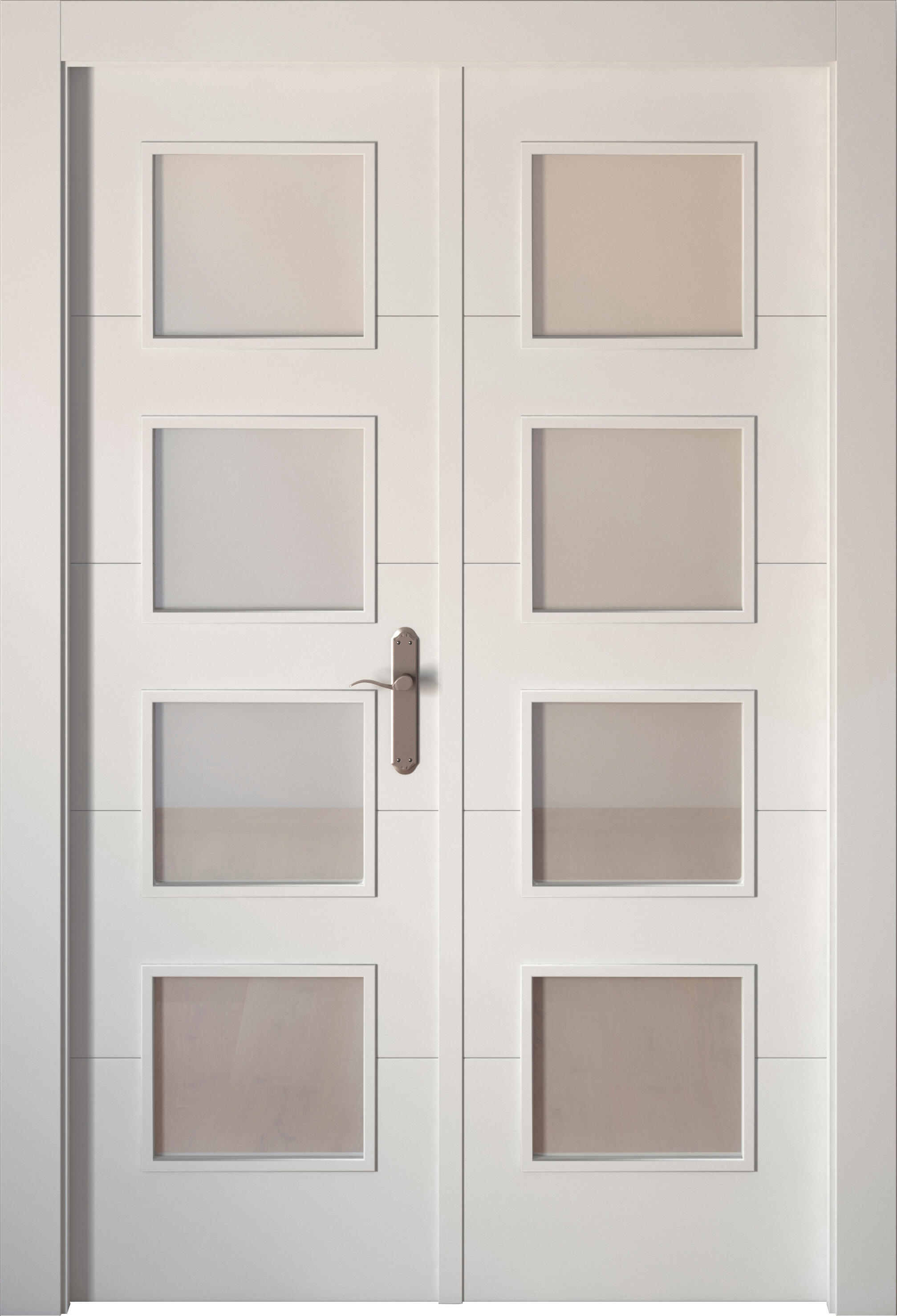 Puerta lucerna blanco apertura izquierda con cristal 145cm