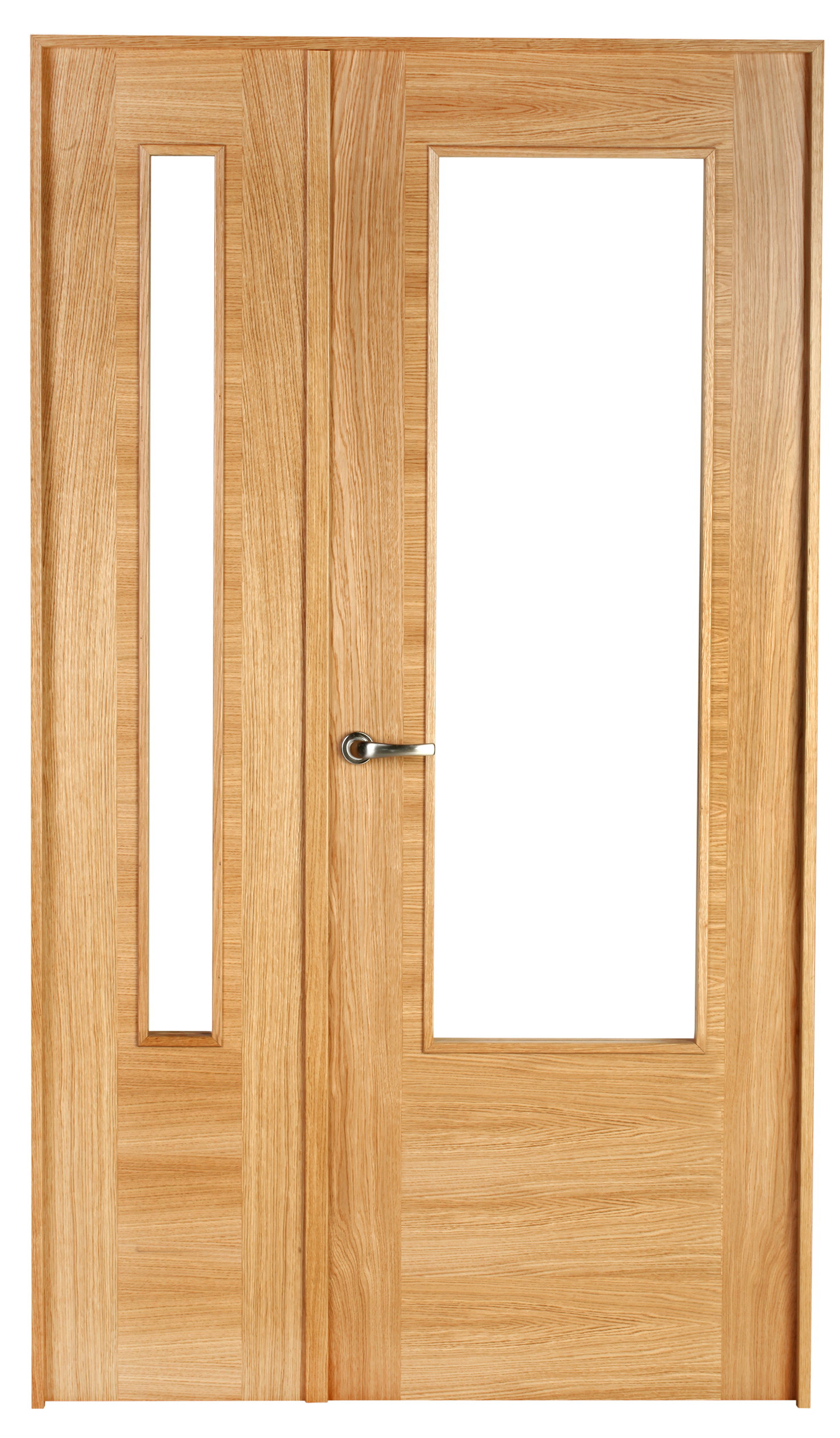 Puerta niza plus roble apertura derecha con cristal 9x115cm