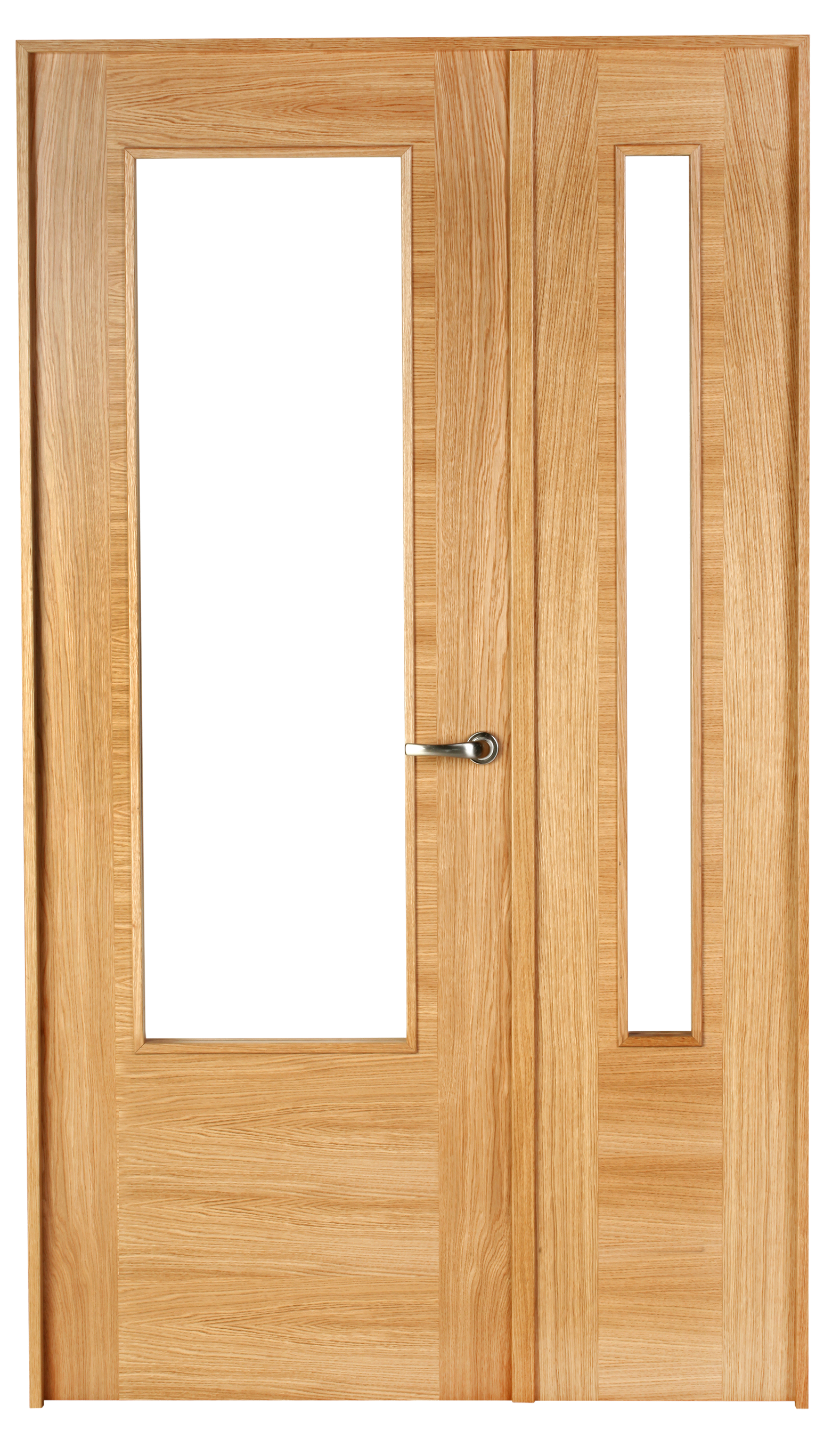 Puerta niza plus roble apertura izquierda con cristal 9x115cm