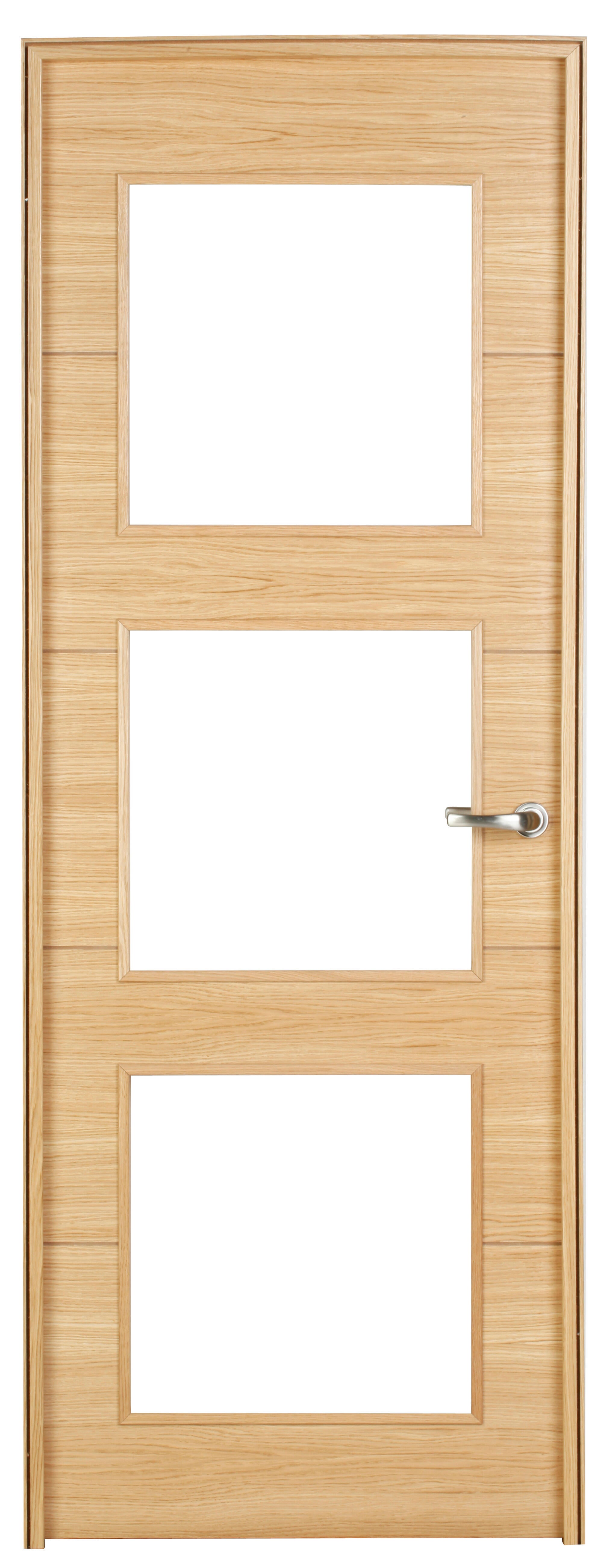 Puerta viena plus roble apertura izquierda con cristal 9x82.5cm