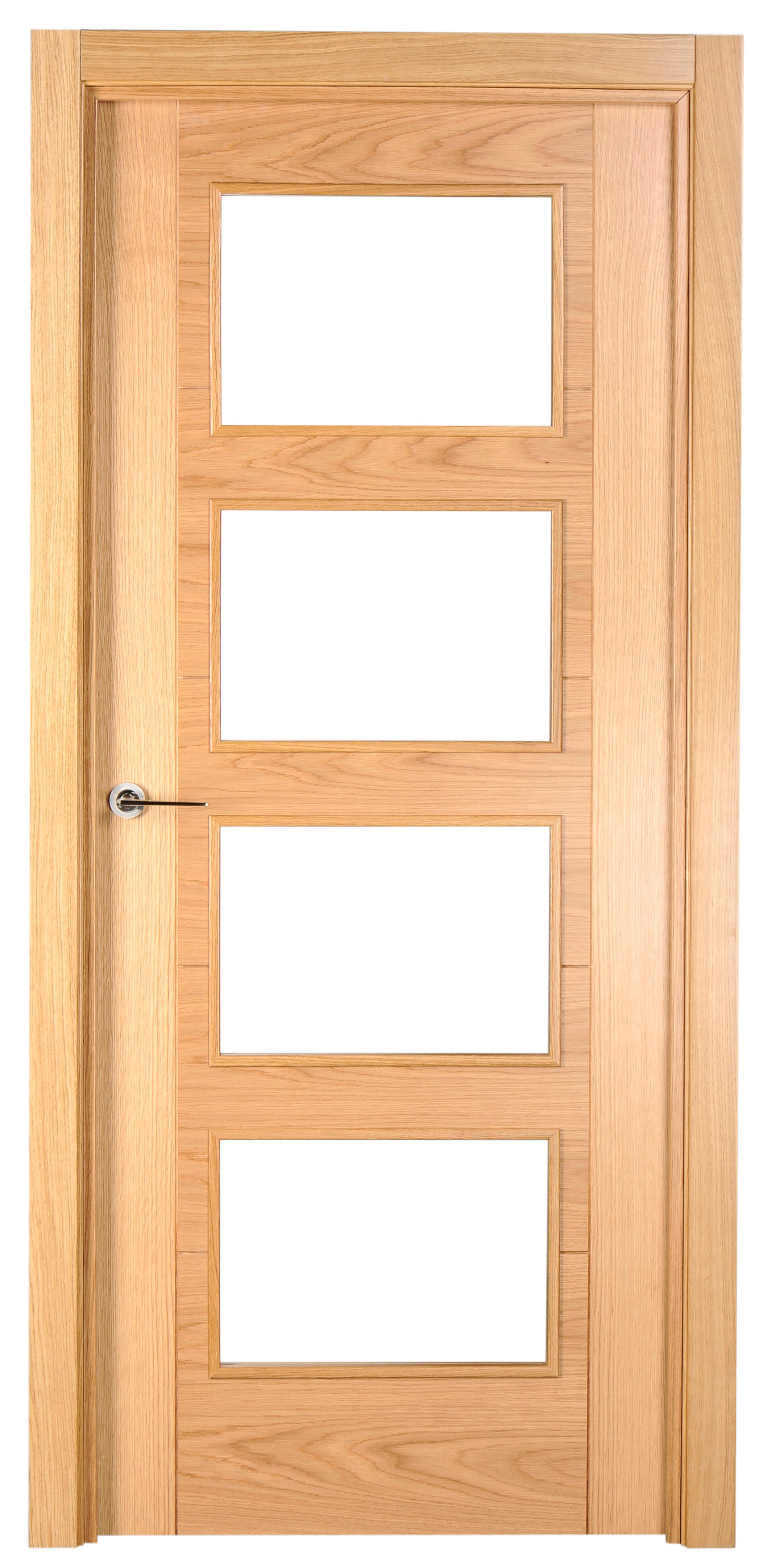 Puerta noruega roble apertura derecha con cristal 9x72.5cm