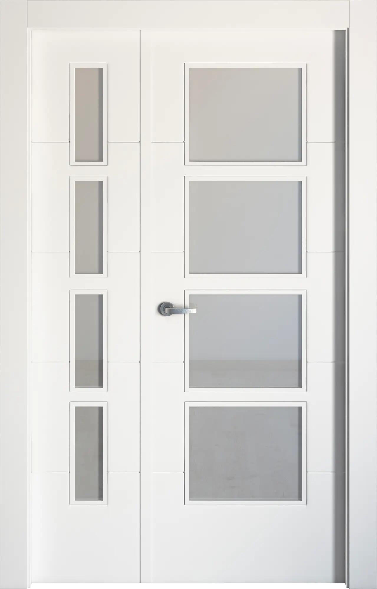 Puerta lucerna plus blanco apertura derecha con cristal 9x125cm