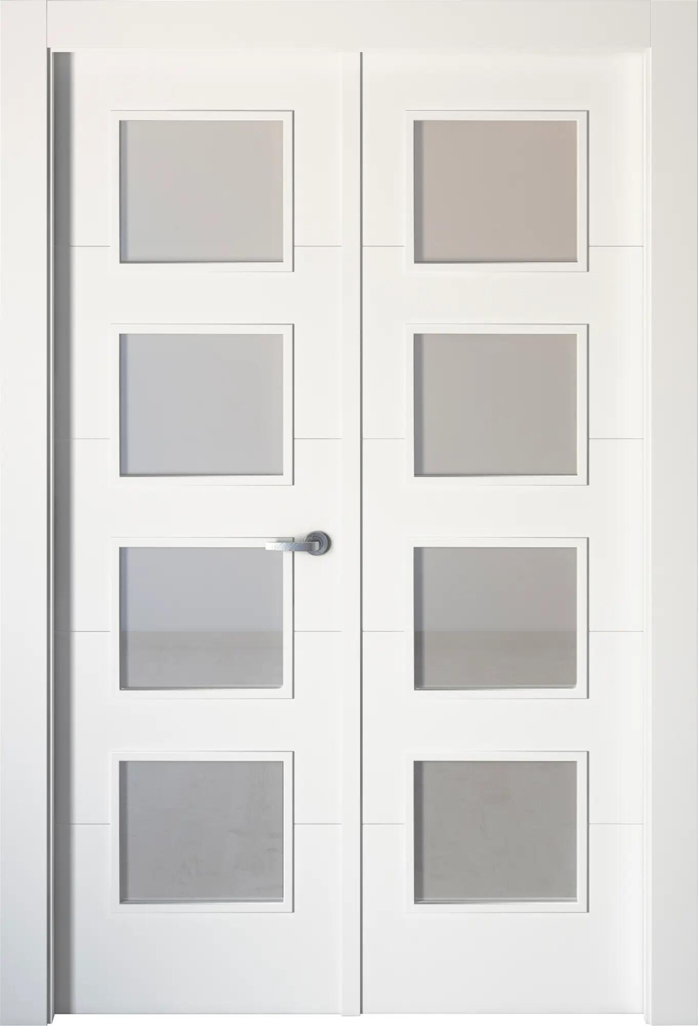 Puerta lucerna plus blanco apertura izquierda con cristal 9x125cm